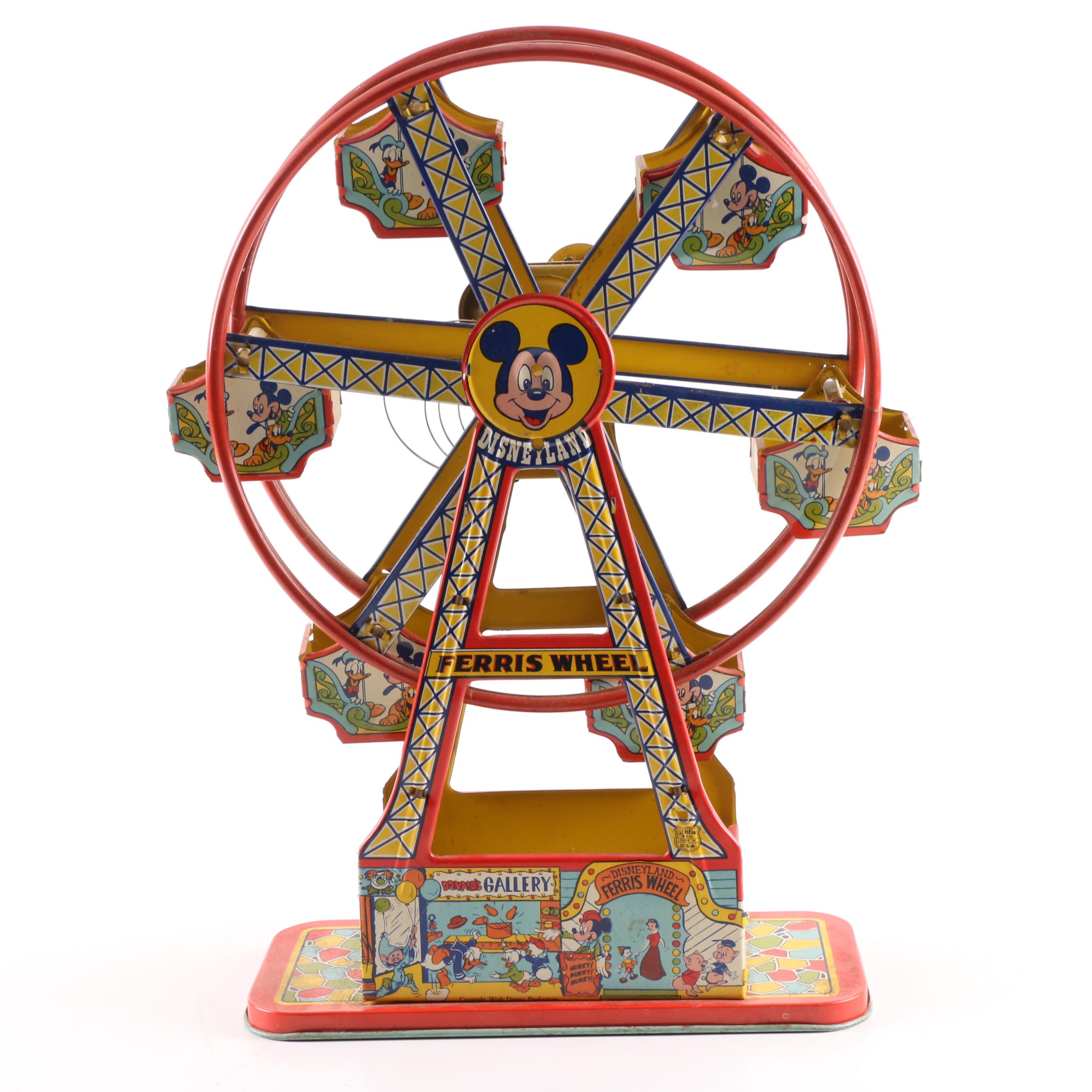 1950s Disney Land Tin Litho Ferris Wheels by J. Chein & Co.