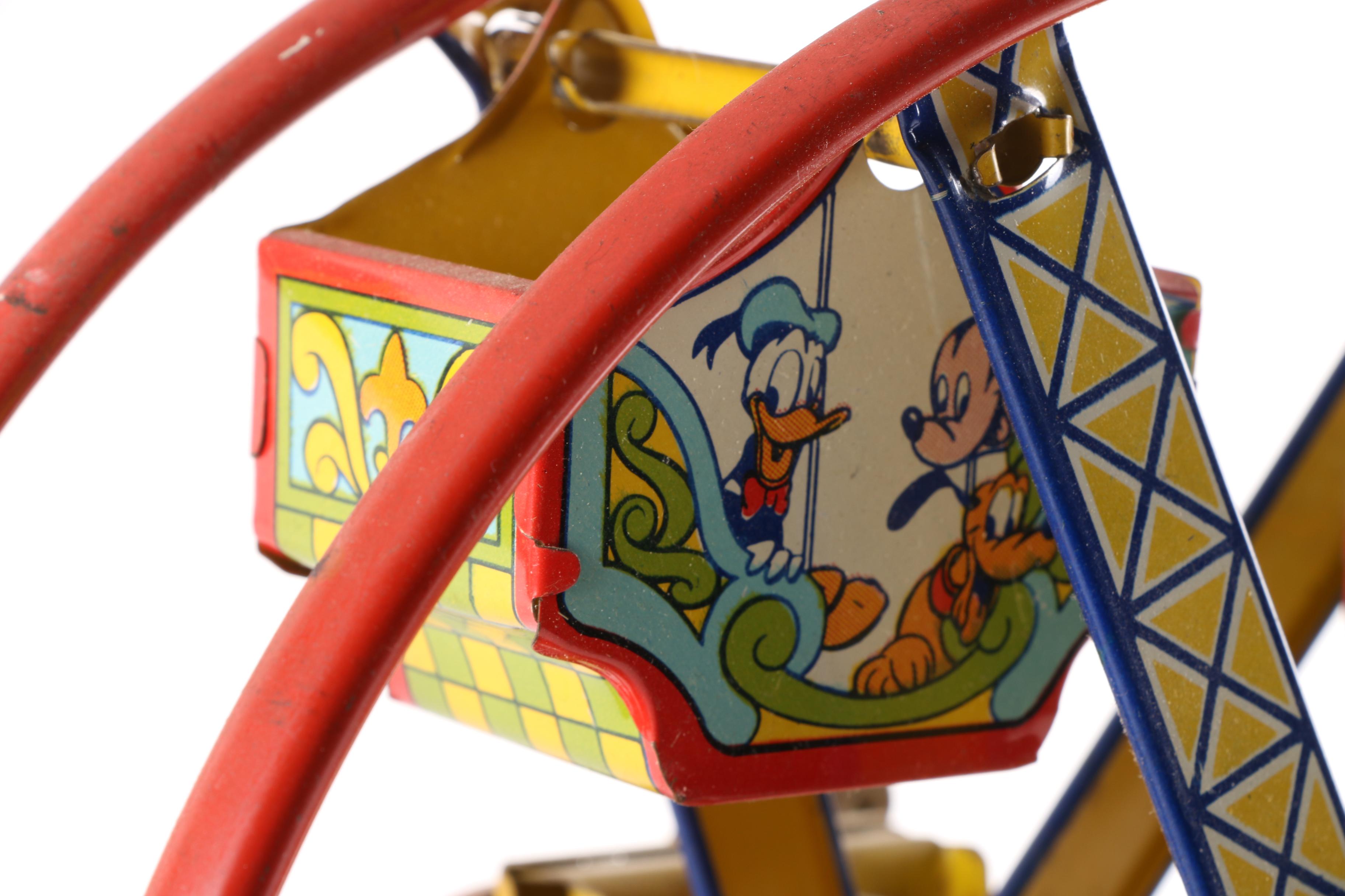 1950s Disney Land Tin Litho Ferris Wheels by J. Chein & Co.