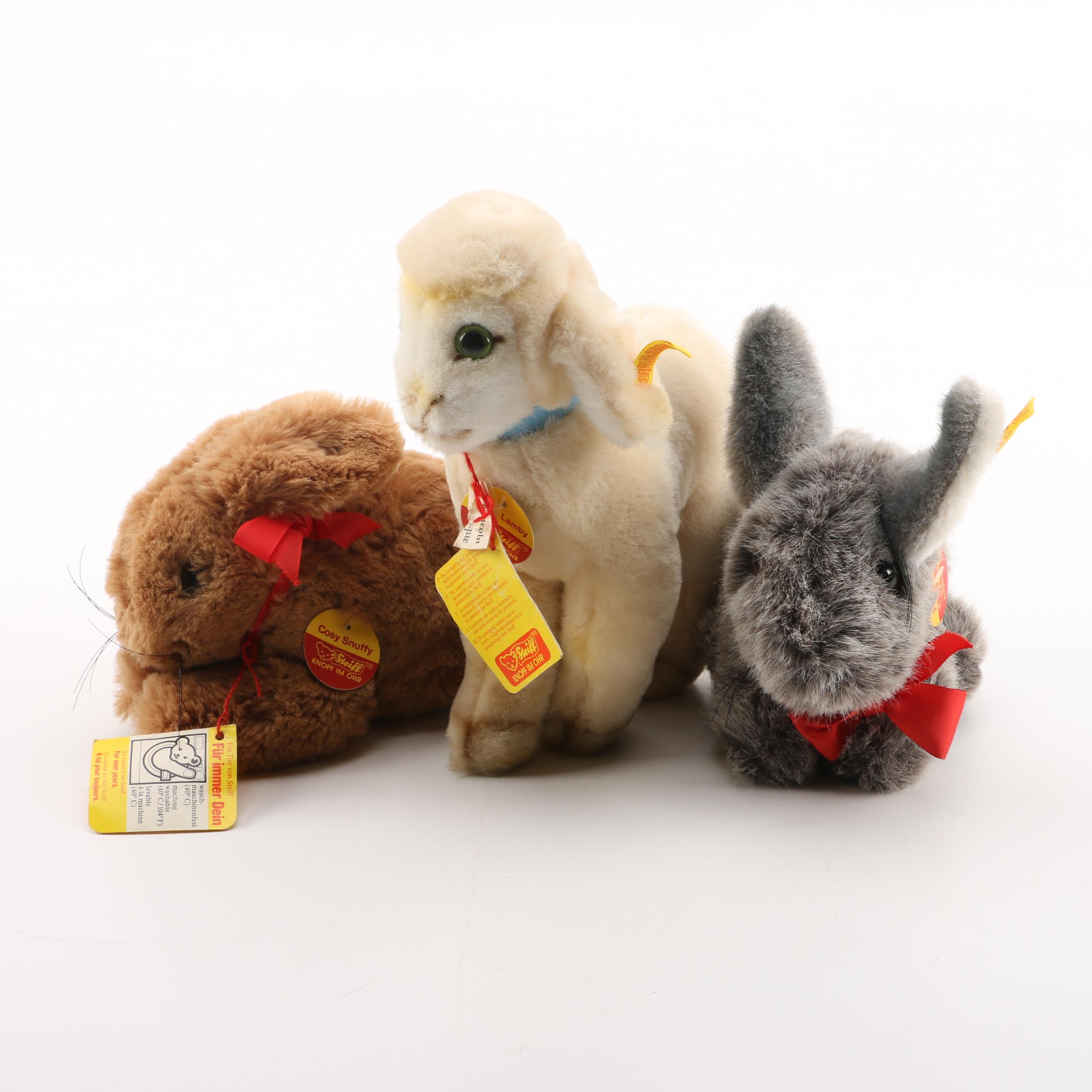 Steiff Plush Animals Including "Cosy Lamby"