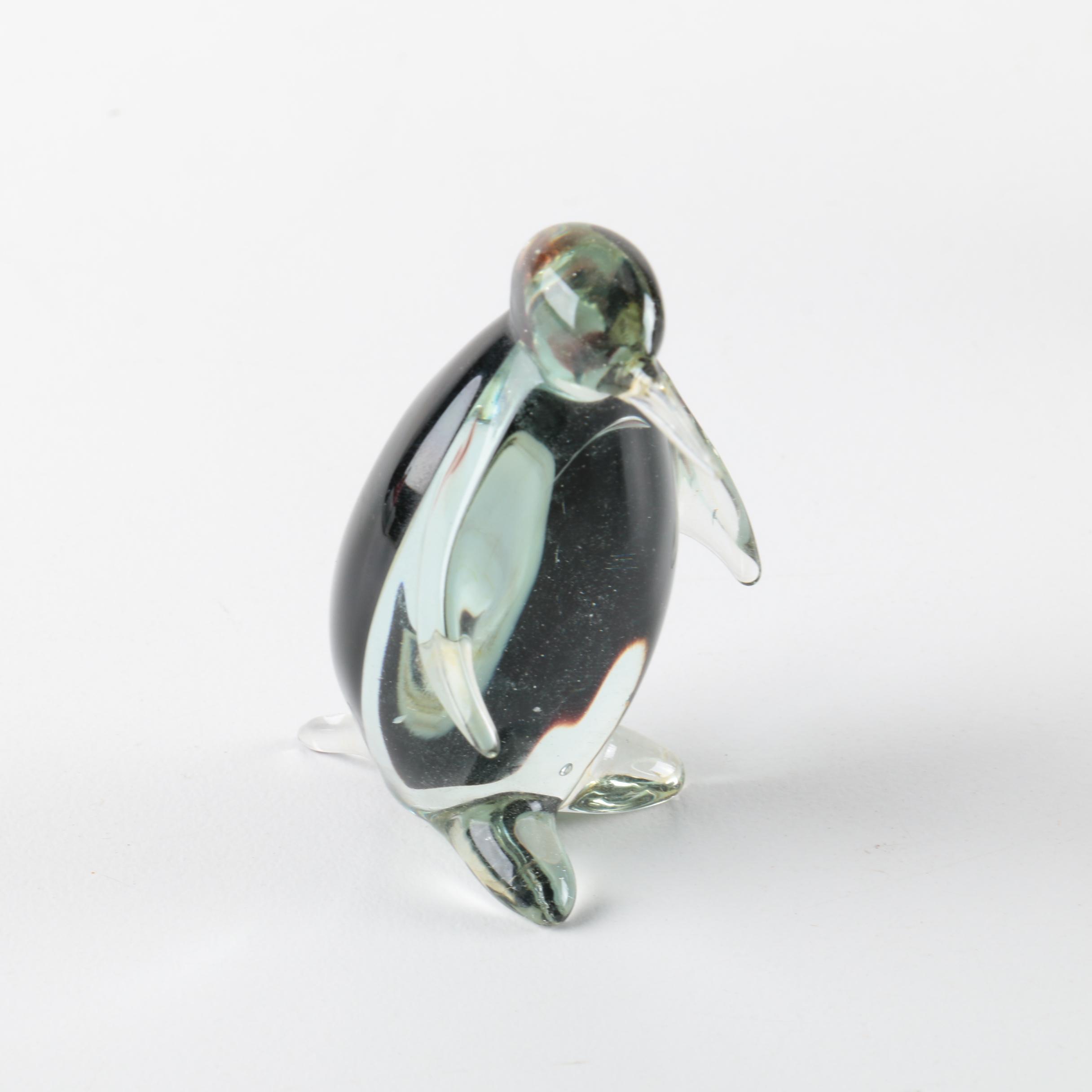 Blown Glass Figurines Including Fish, Hedgehogs and Penguin