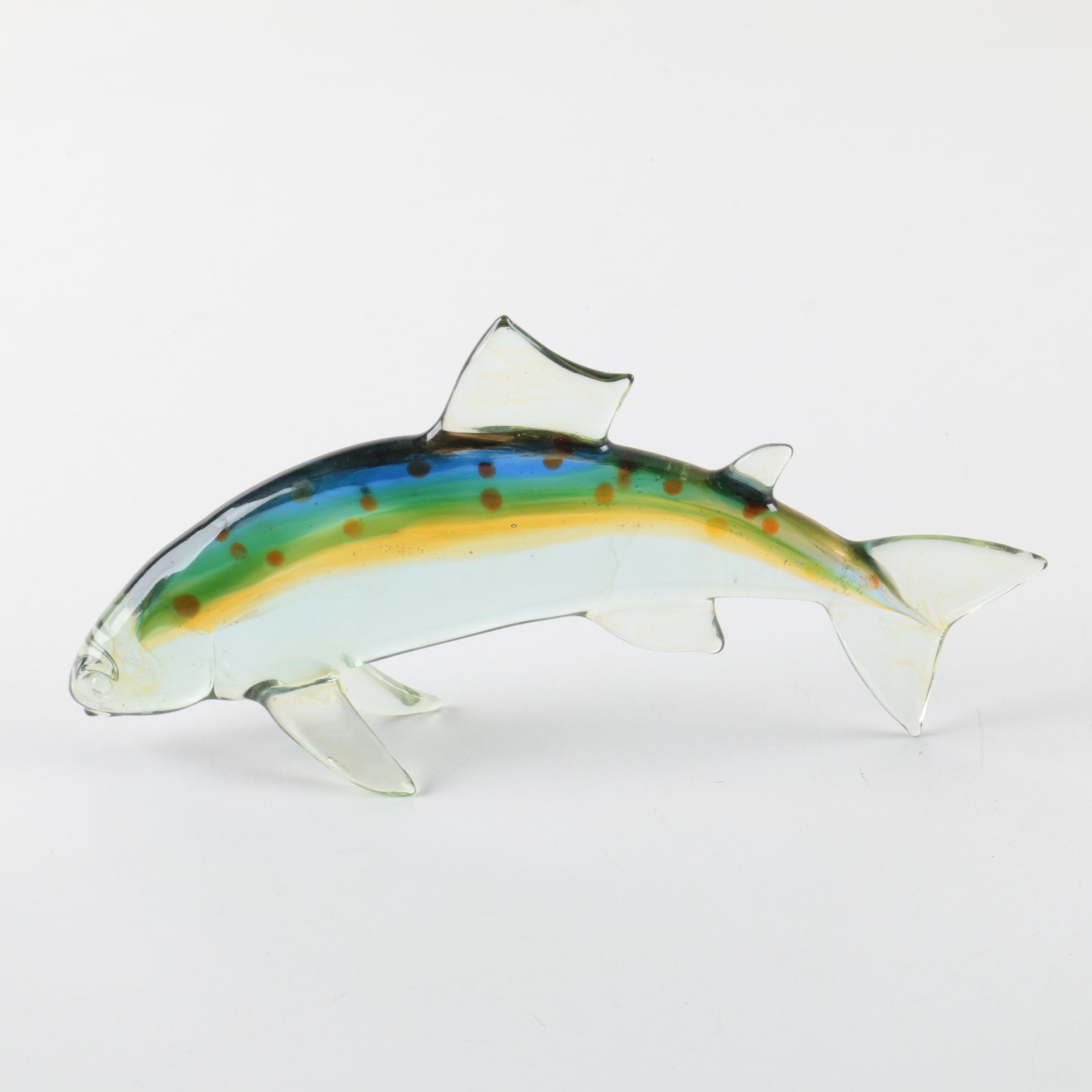 Blown Glass Figurines Including Fish, Hedgehogs and Penguin