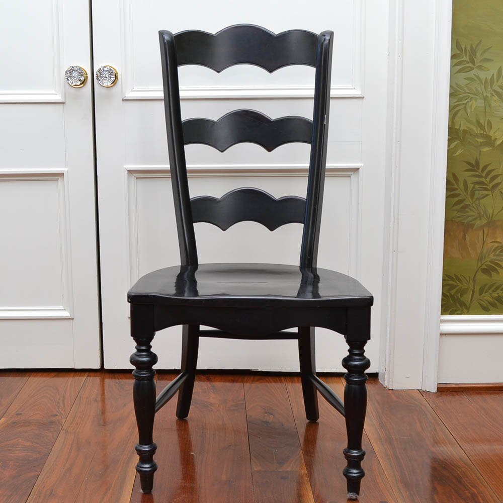 Ten Black Ladderback Dining Chairs by Hooker Furniture
