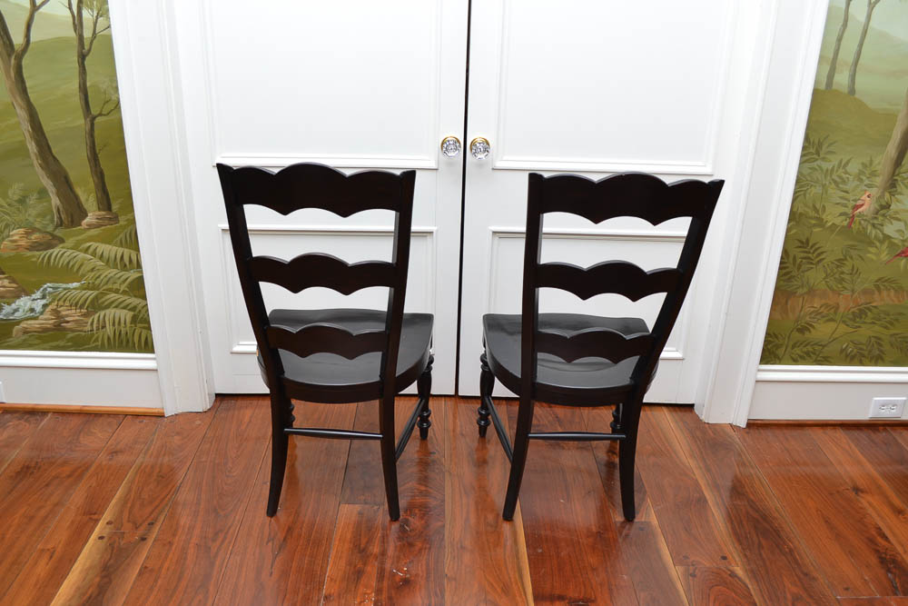 Ten Black Ladderback Dining Chairs by Hooker Furniture