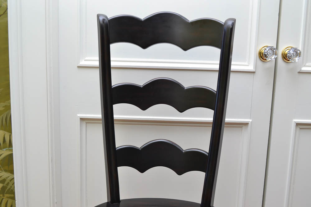 Ten Black Ladderback Dining Chairs by Hooker Furniture