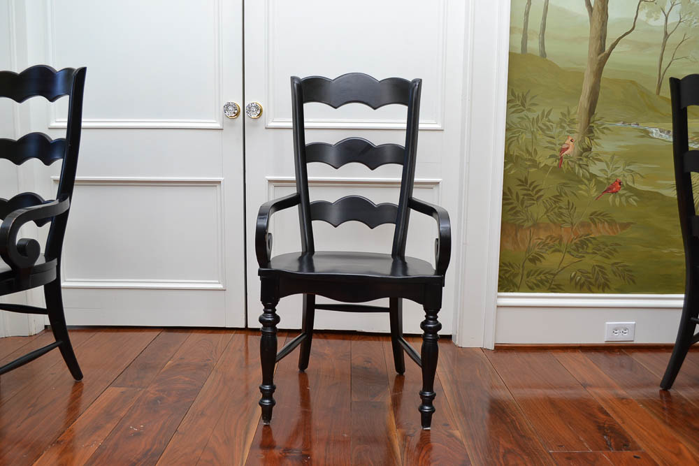 Ten Black Ladderback Dining Chairs by Hooker Furniture