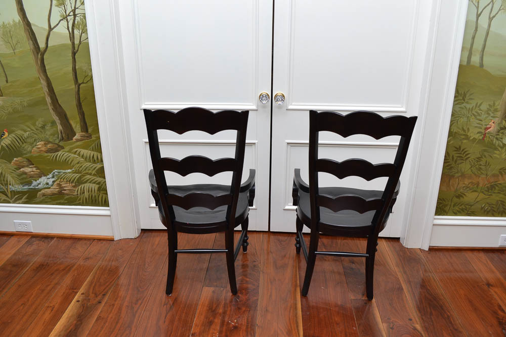 Ten Black Ladderback Dining Chairs by Hooker Furniture