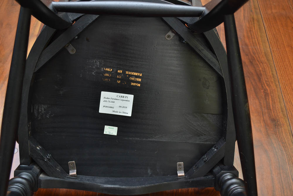 Ten Black Ladderback Dining Chairs by Hooker Furniture