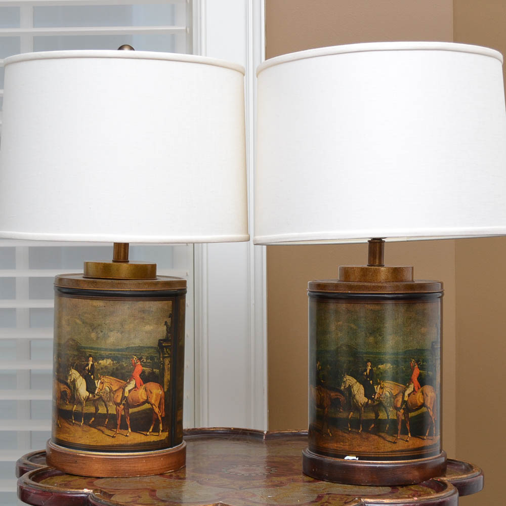 Frederick Cooper Chicago Equine Theme Table Lamps