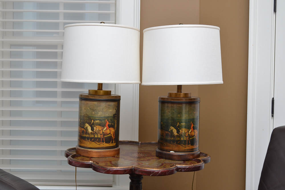 Frederick Cooper Chicago Equine Theme Table Lamps