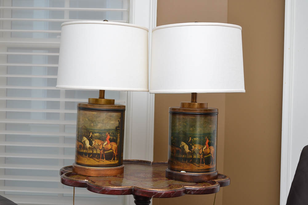 Frederick Cooper Chicago Equine Theme Table Lamps