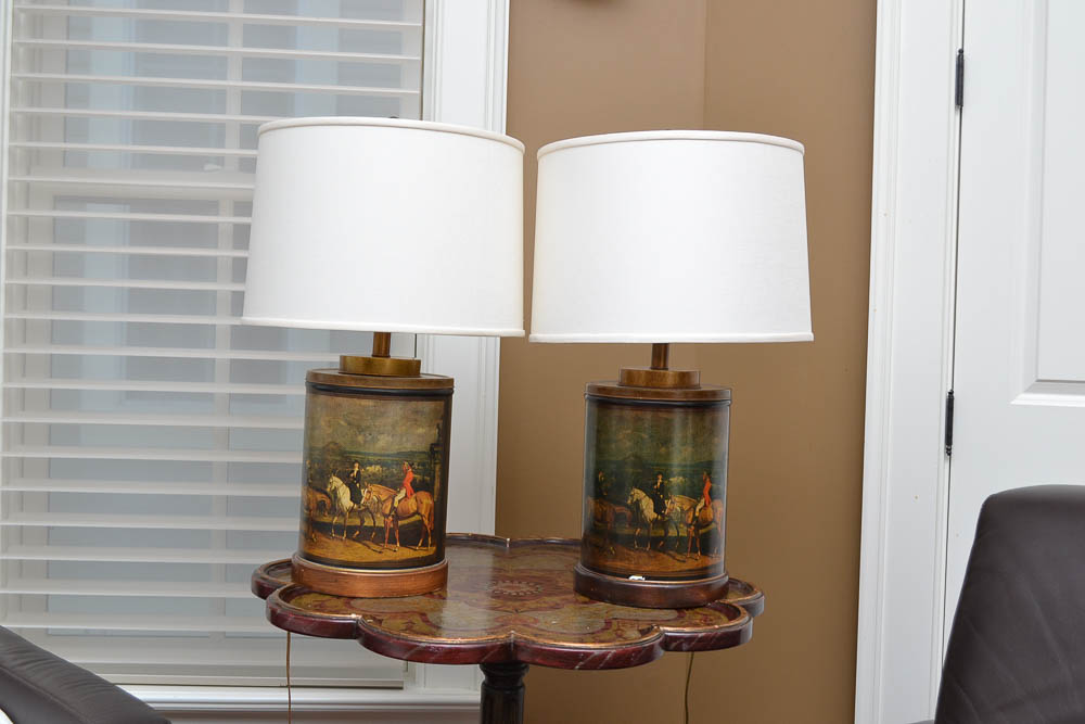 Frederick Cooper Chicago Equine Theme Table Lamps