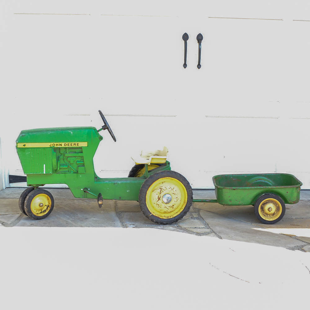 Vintage John Deere Pedal Tractor and Trailer
