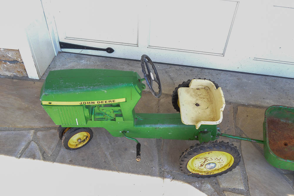 Vintage John Deere Pedal Tractor and Trailer
