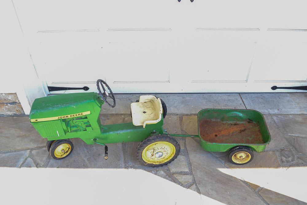 Vintage John Deere Pedal Tractor and Trailer