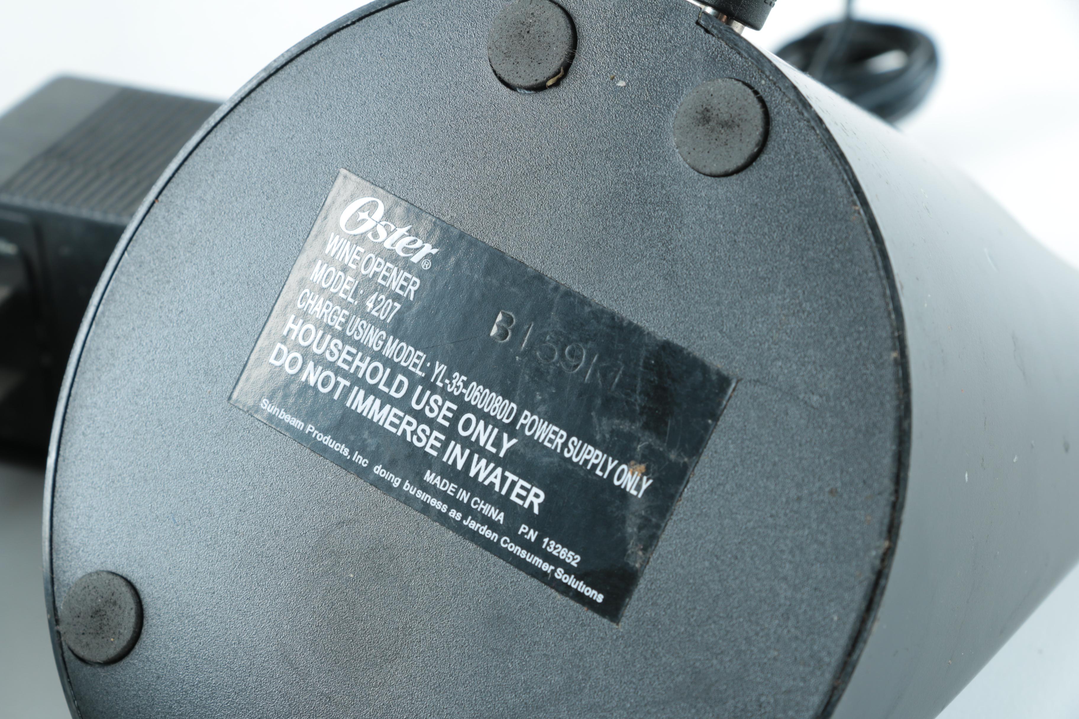 Oster Electric Wine Opener and Other Kitchen Items