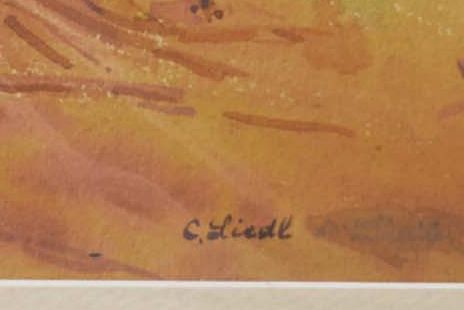 Charles Liedl Watercolor of Cornstalks