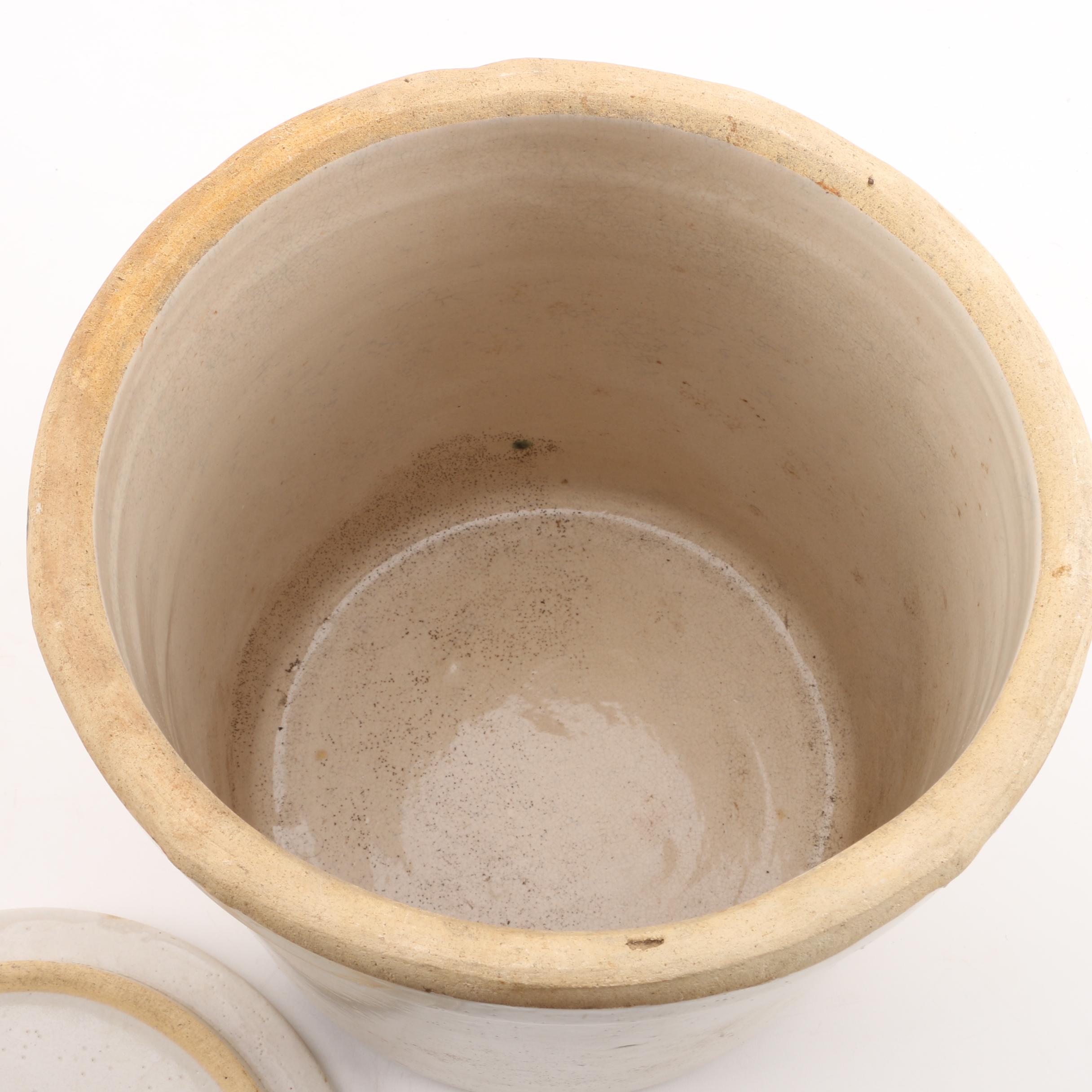 Vintage Robinson Ransbottom Lidded Stoneware Crock