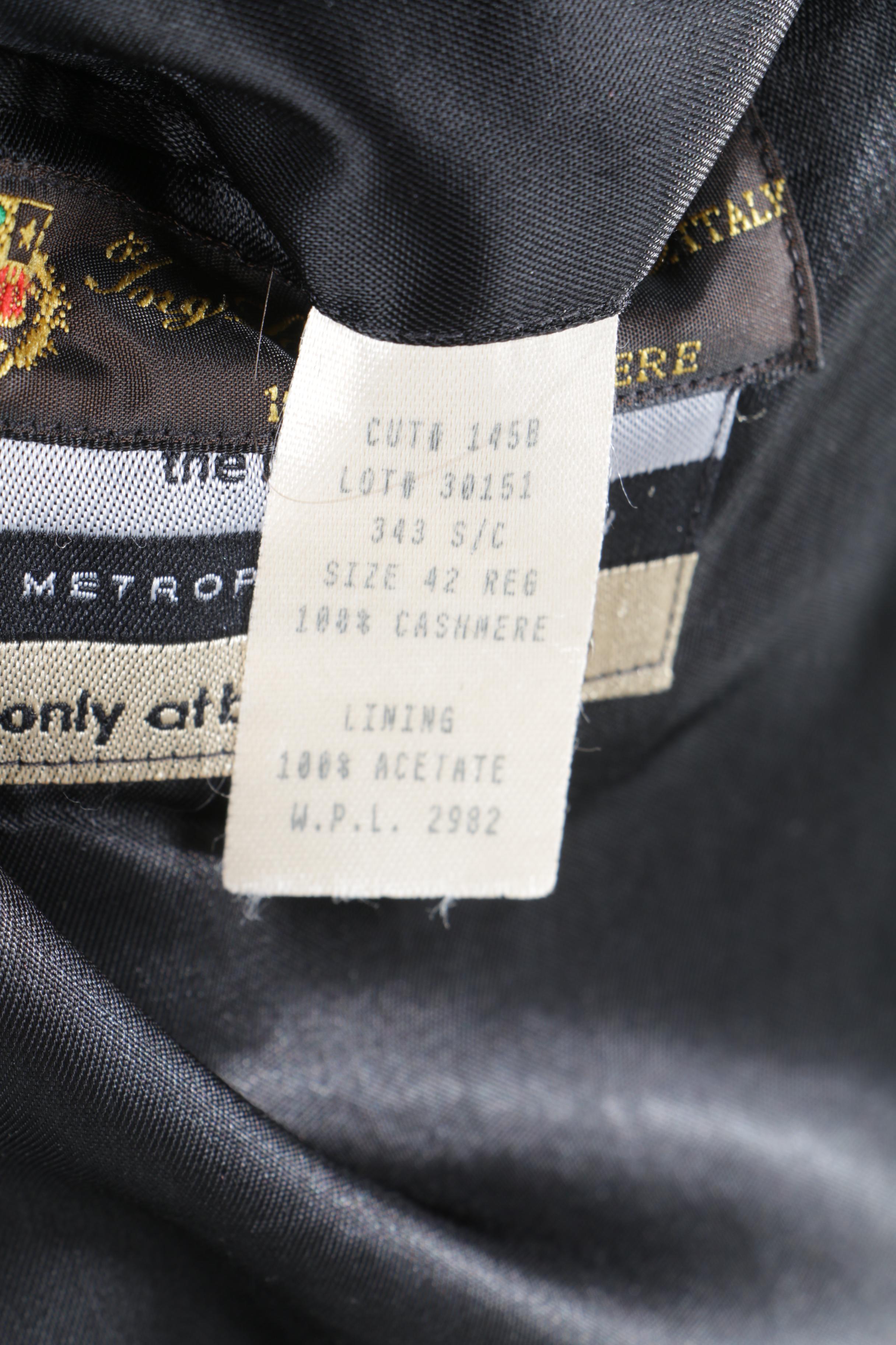 Men's Metropolitan View Black Cashmere Suit Jacket