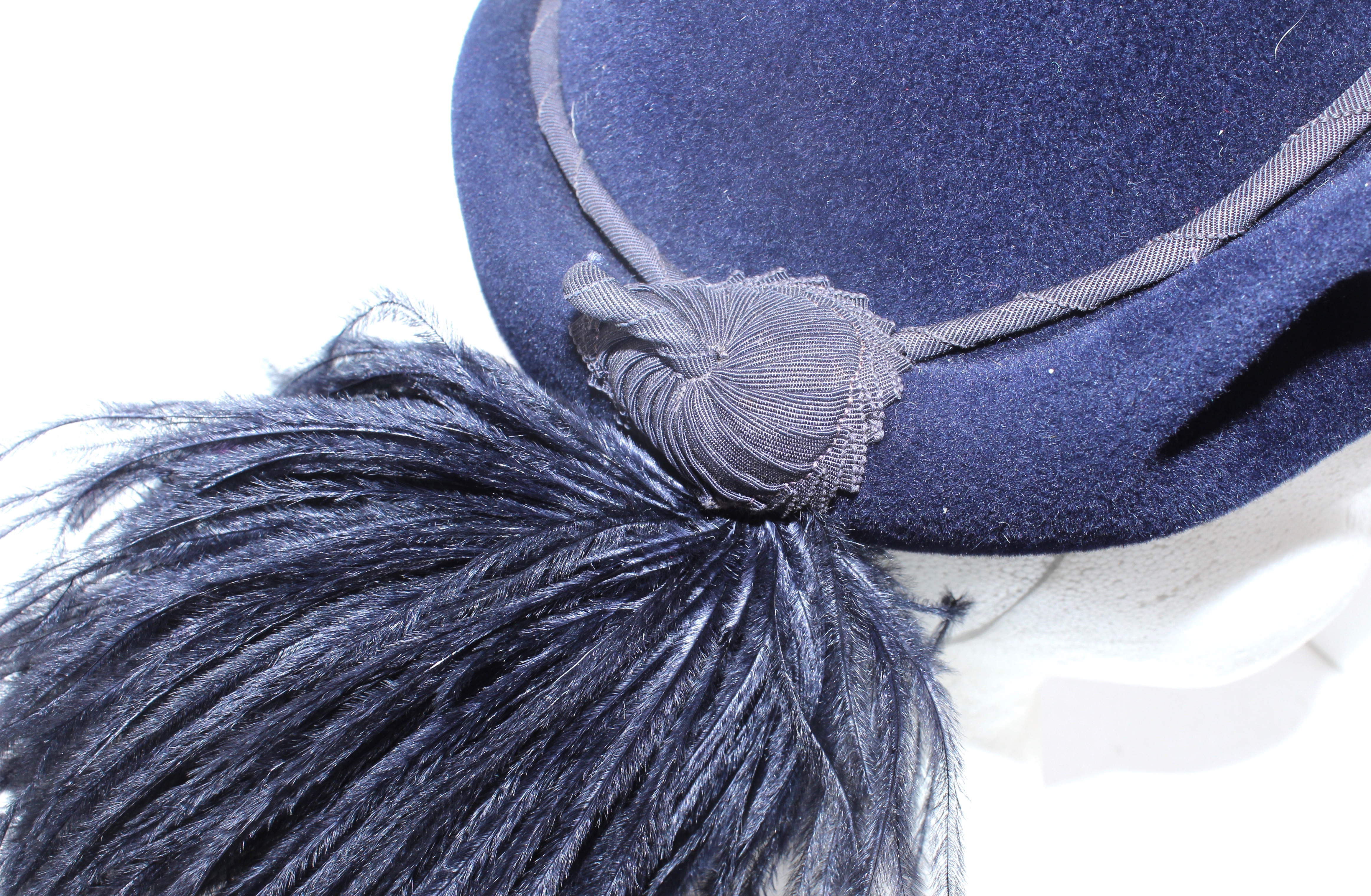 1950s-1960s Vintage Feather and Beaded Pill Hat Including Mr. Charless