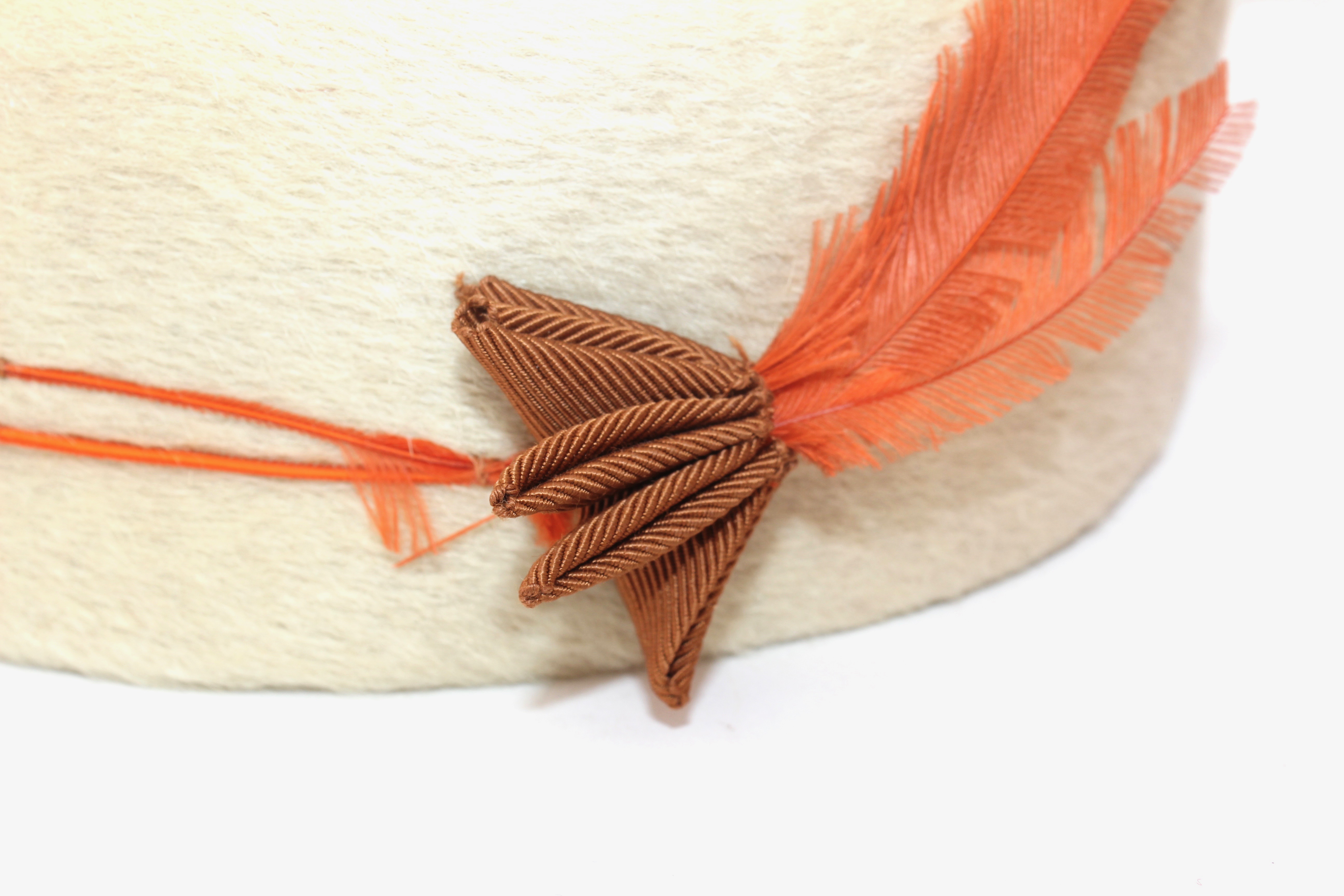 1950s-1960s Vintage Feather and Beaded Pill Hat Including Mr. Charless