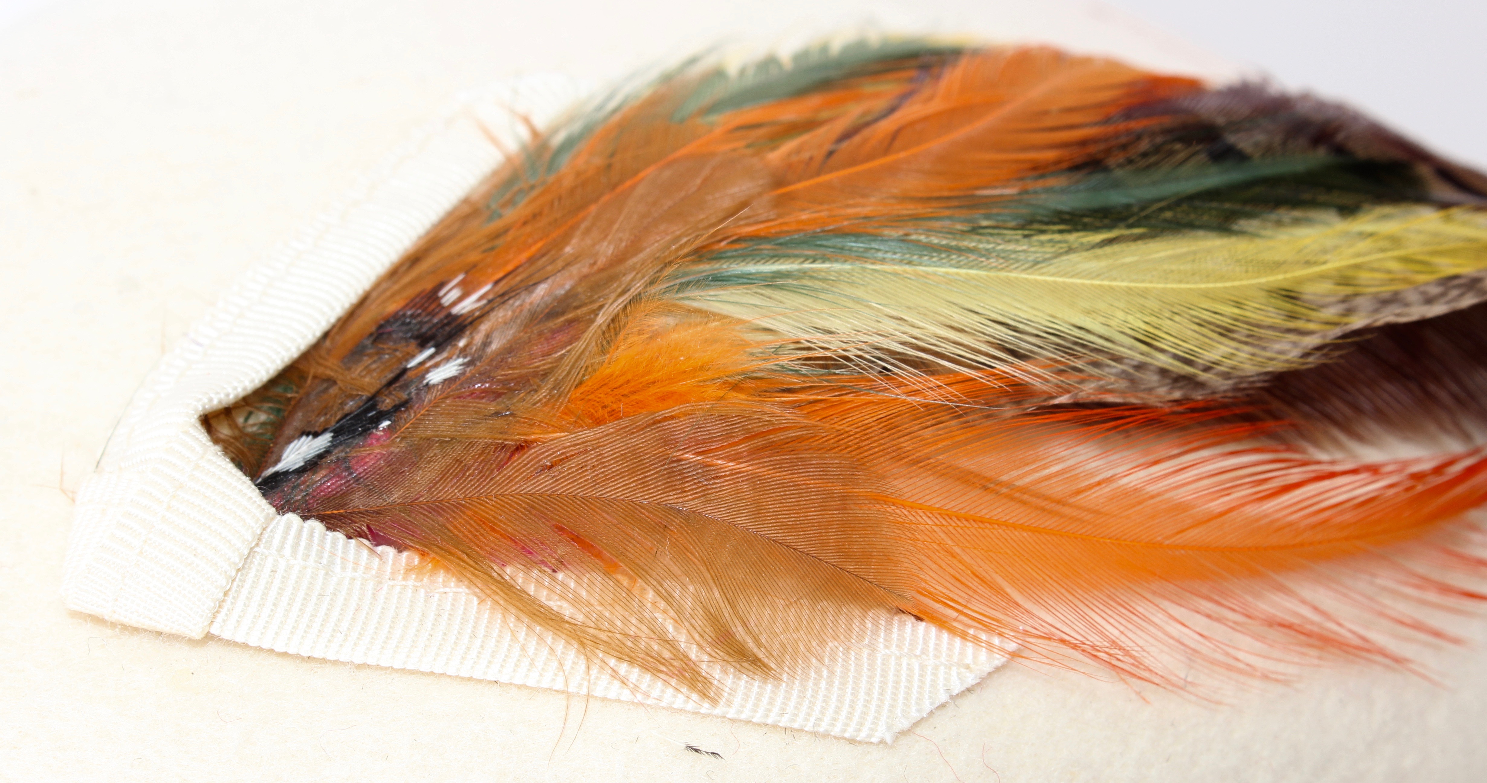 1950s-1960s Vintage Feather and Beaded Pill Hat Including Mr. Charless