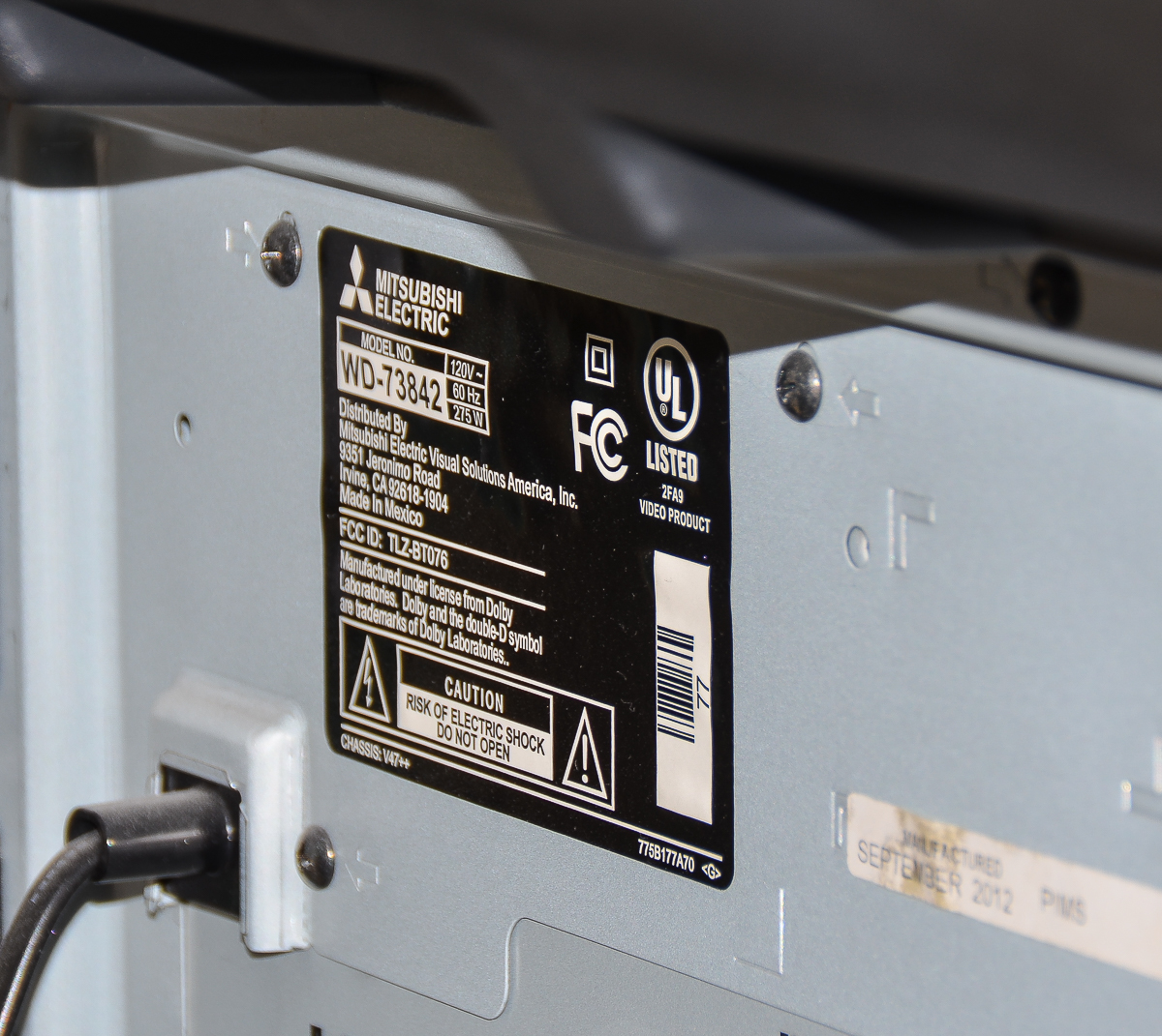 Mitsubishi 73" Rear Projection HDTV with Stand