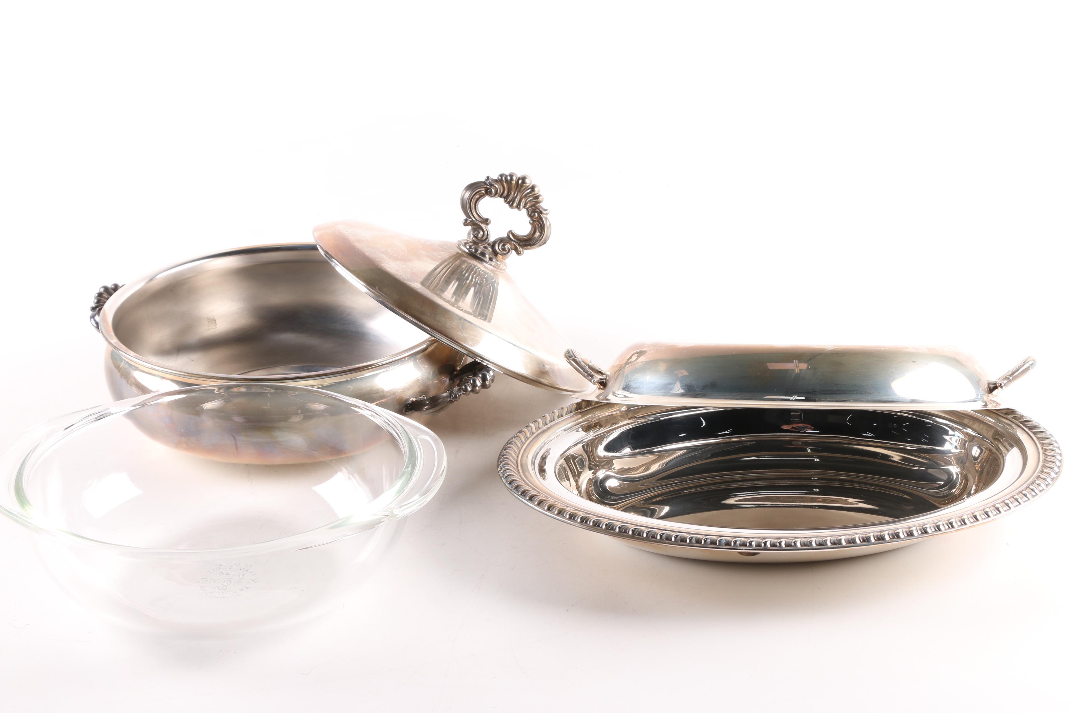 F.B. Rogers Silver Co. Silver Plate Lidded Dish and Other Serveware
