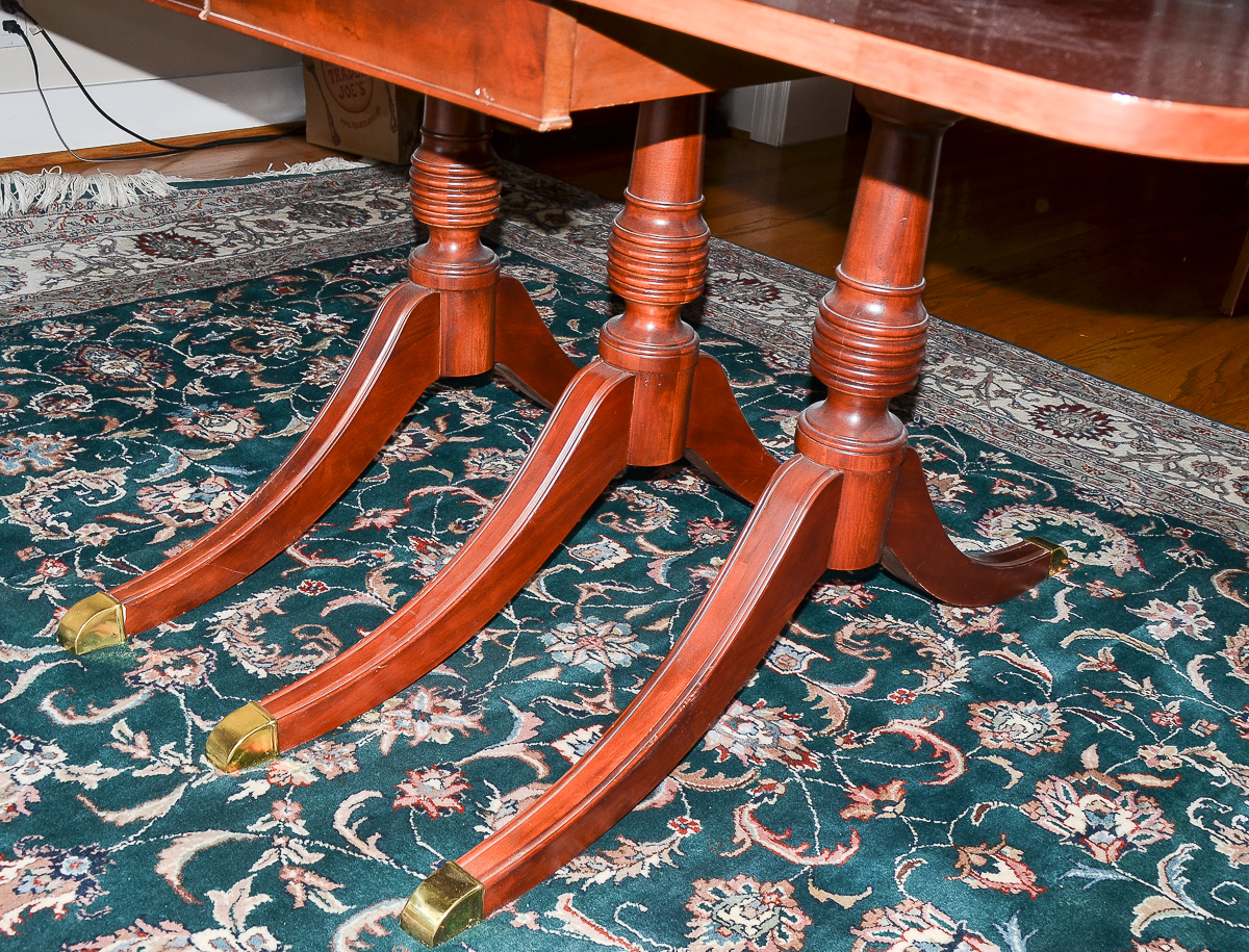 Vintage Duncan Phyfe Style Walnut Dining Table by White Furniture