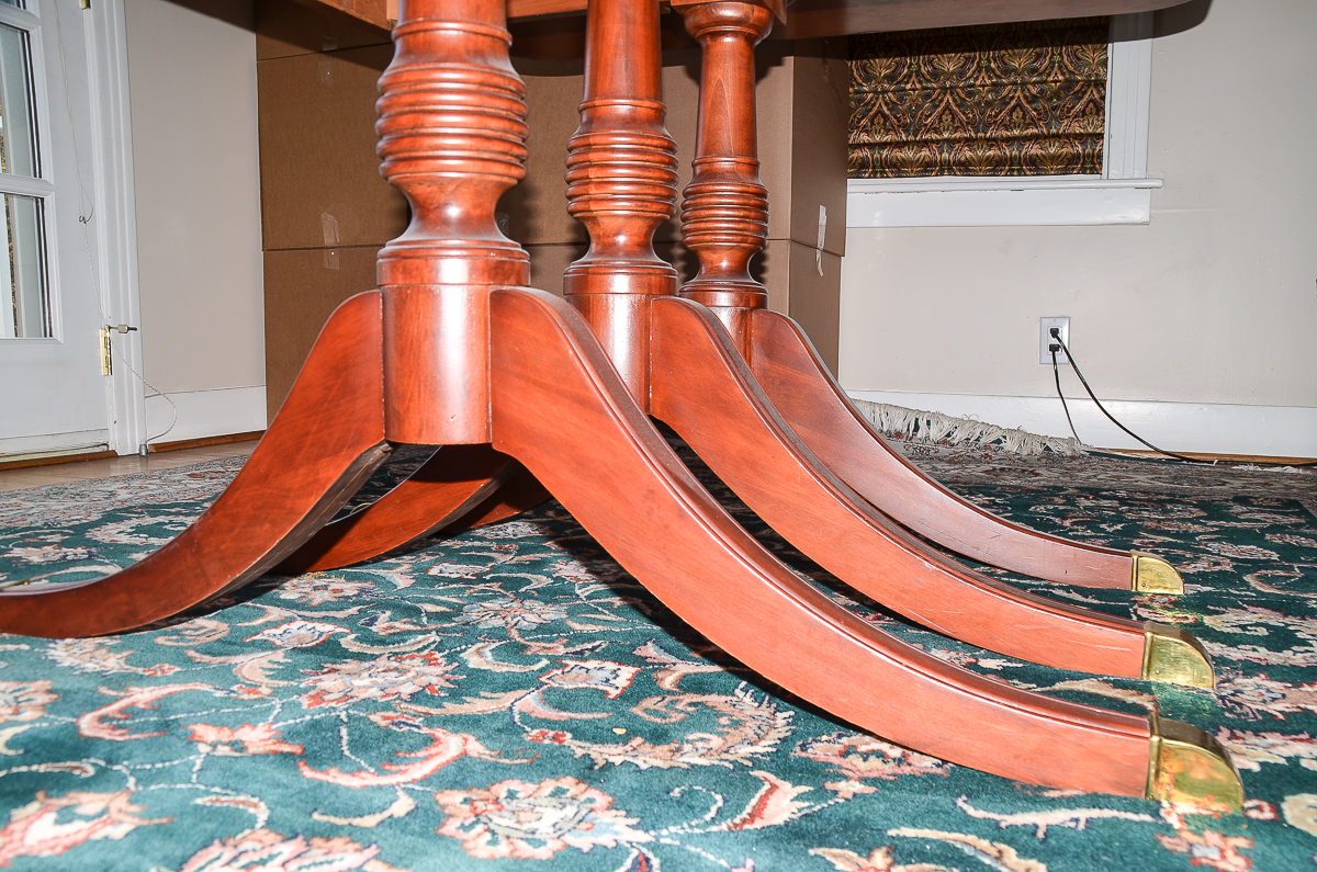 Vintage Duncan Phyfe Style Walnut Dining Table by White Furniture