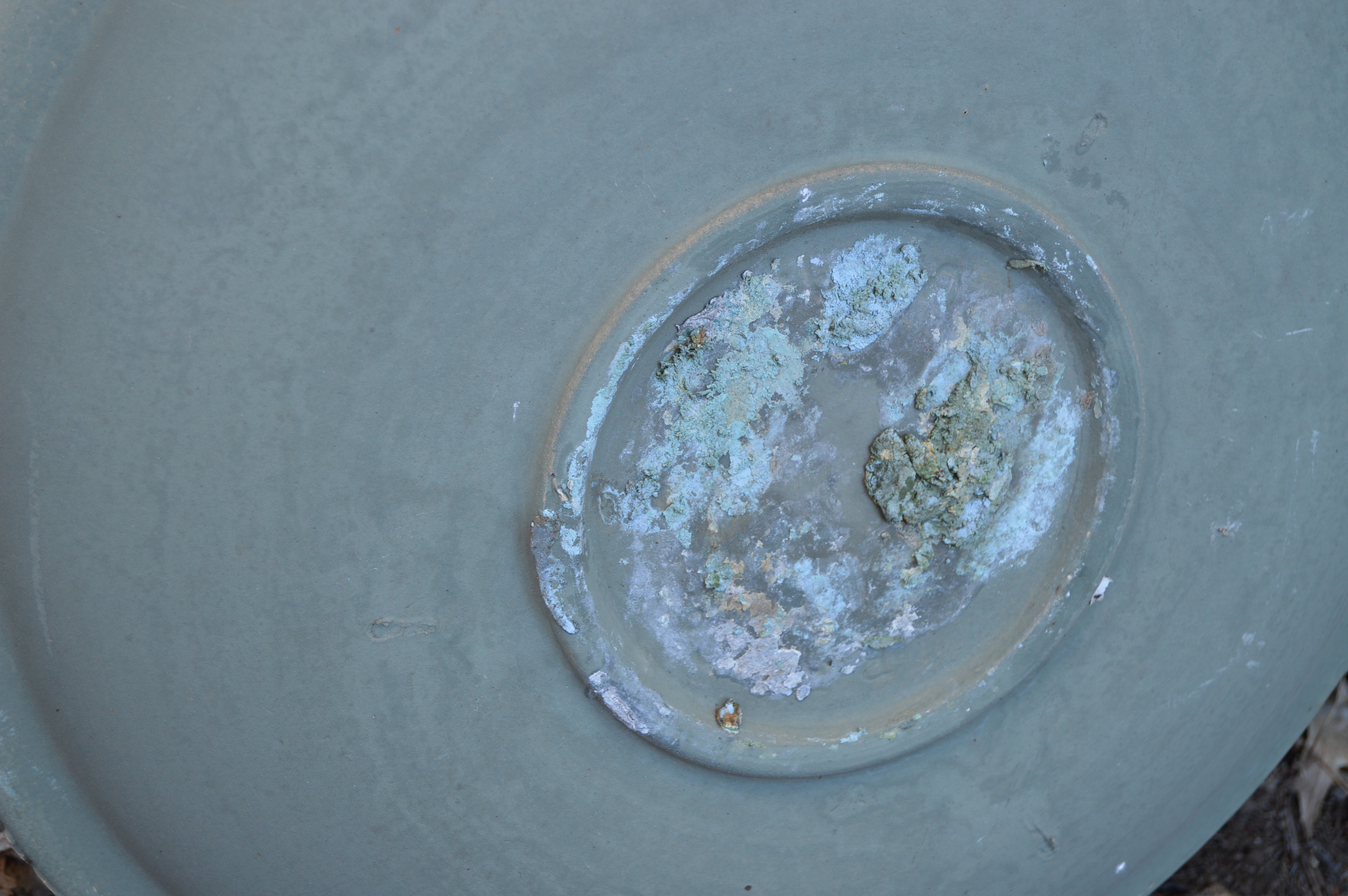 Ceramic Bird Bath with Dragonfly Decoration