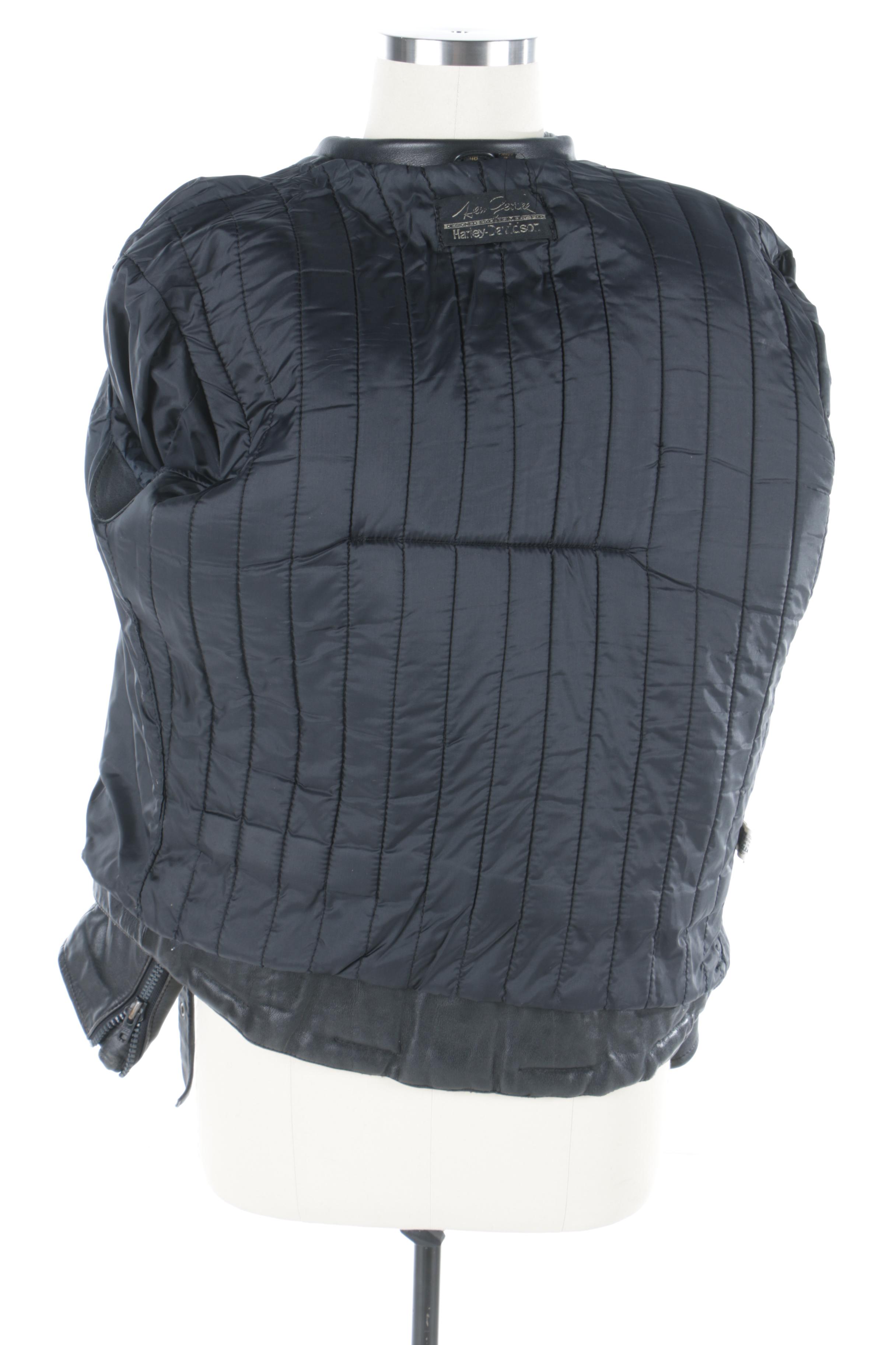 Men's Hein Gericke for Harley-Davidson Black Leather Motorcycle Jacket