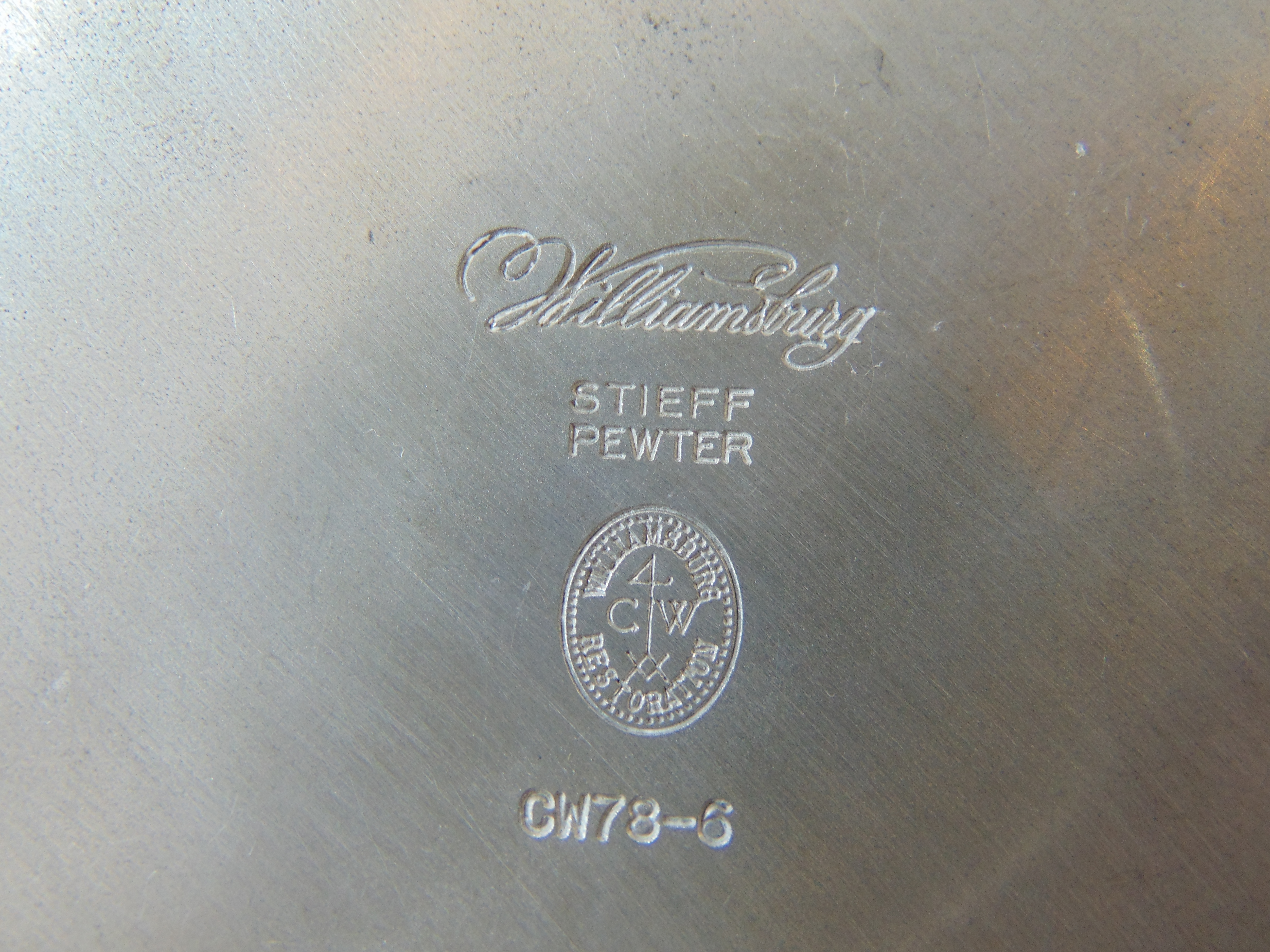 Stieff Pewter Inkwell from the Williamsburg Restoration Collection