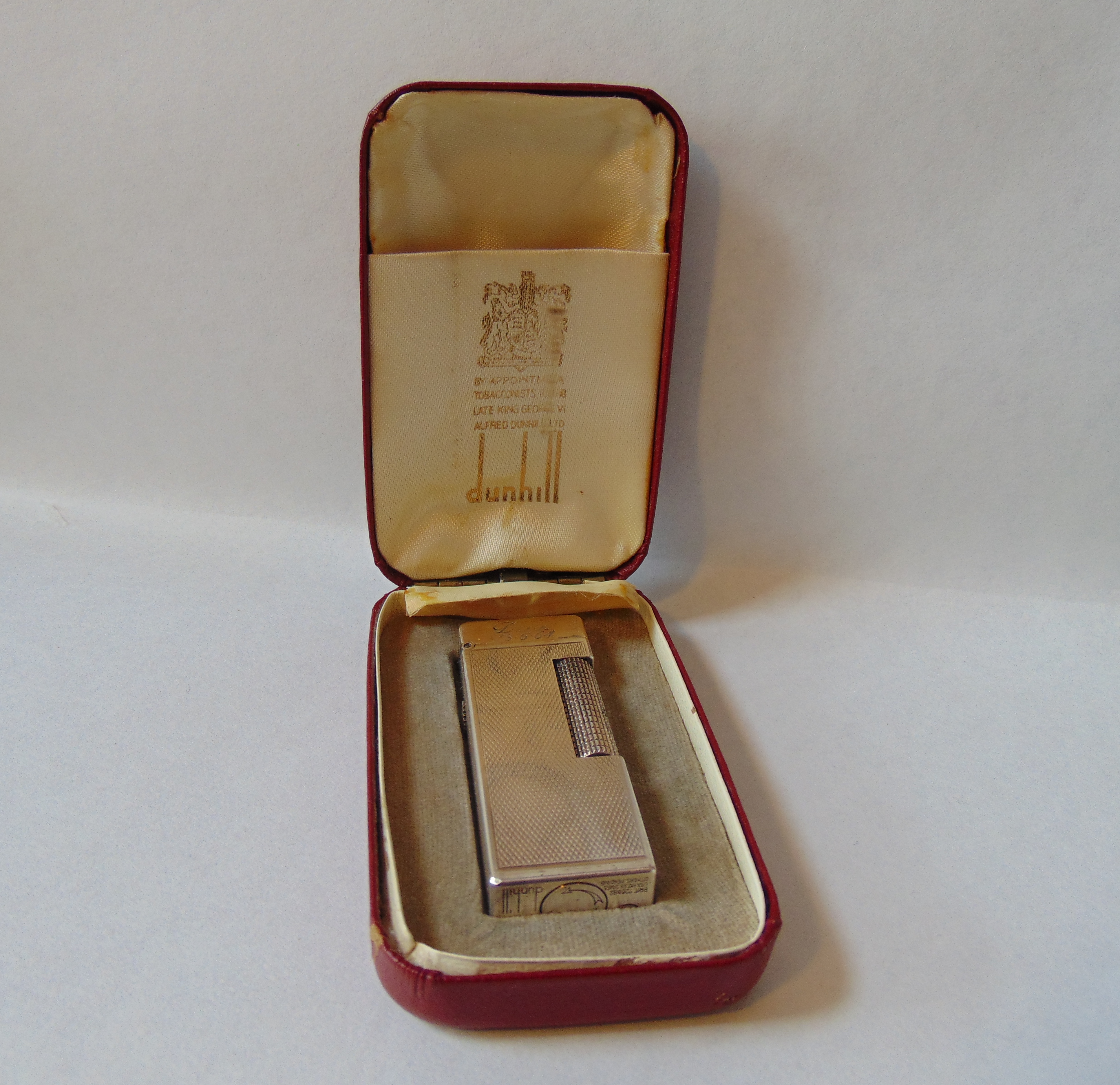 1950s Dunhill Rollagas Silver Plate Lighter with Presentation Case