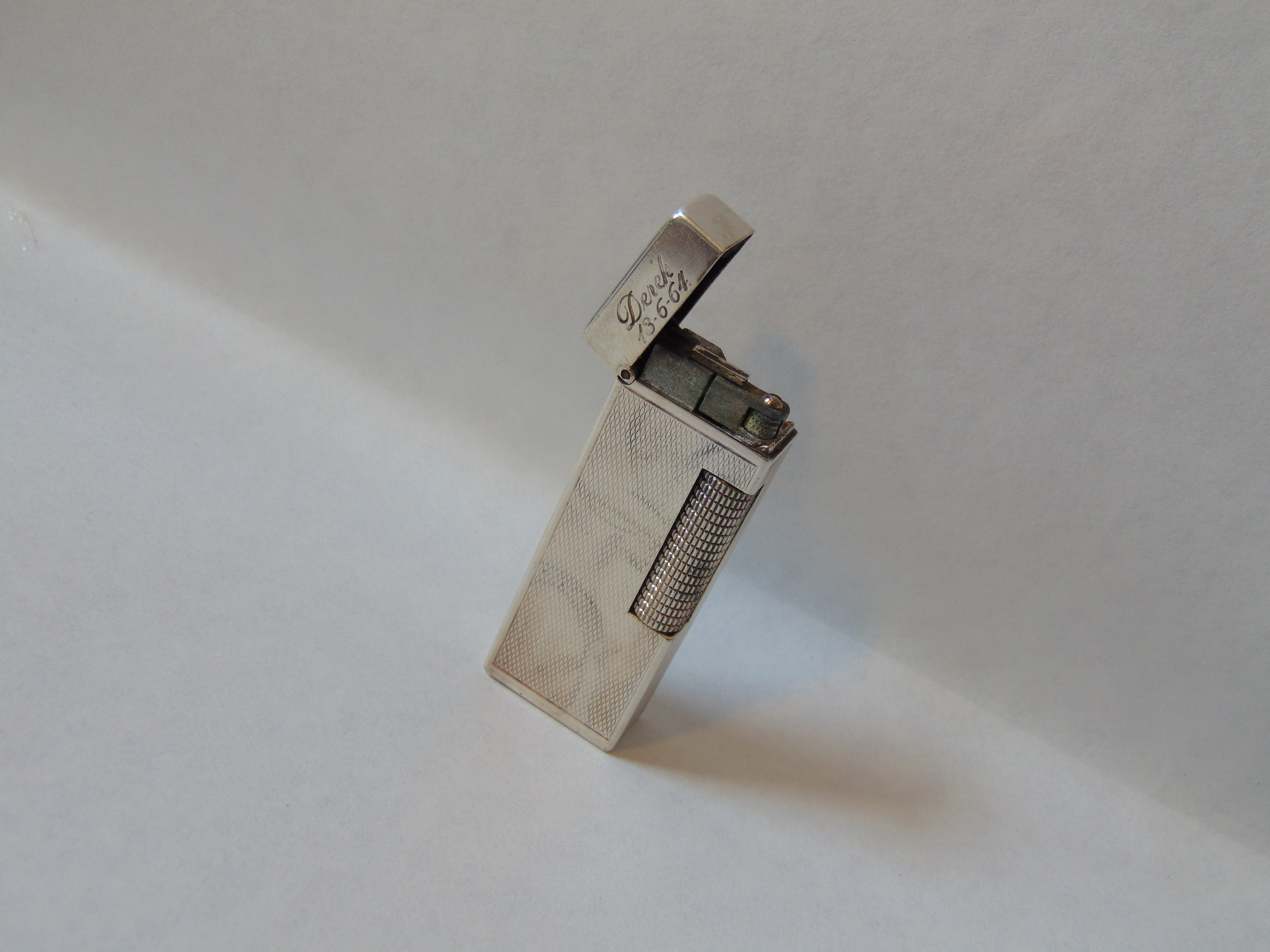 1950s Dunhill Rollagas Silver Plate Lighter with Presentation Case