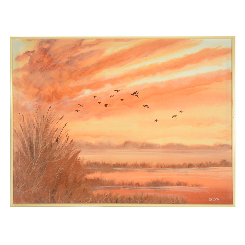 Peter Colby Oil Painting on Canvas of Abstract Landscape