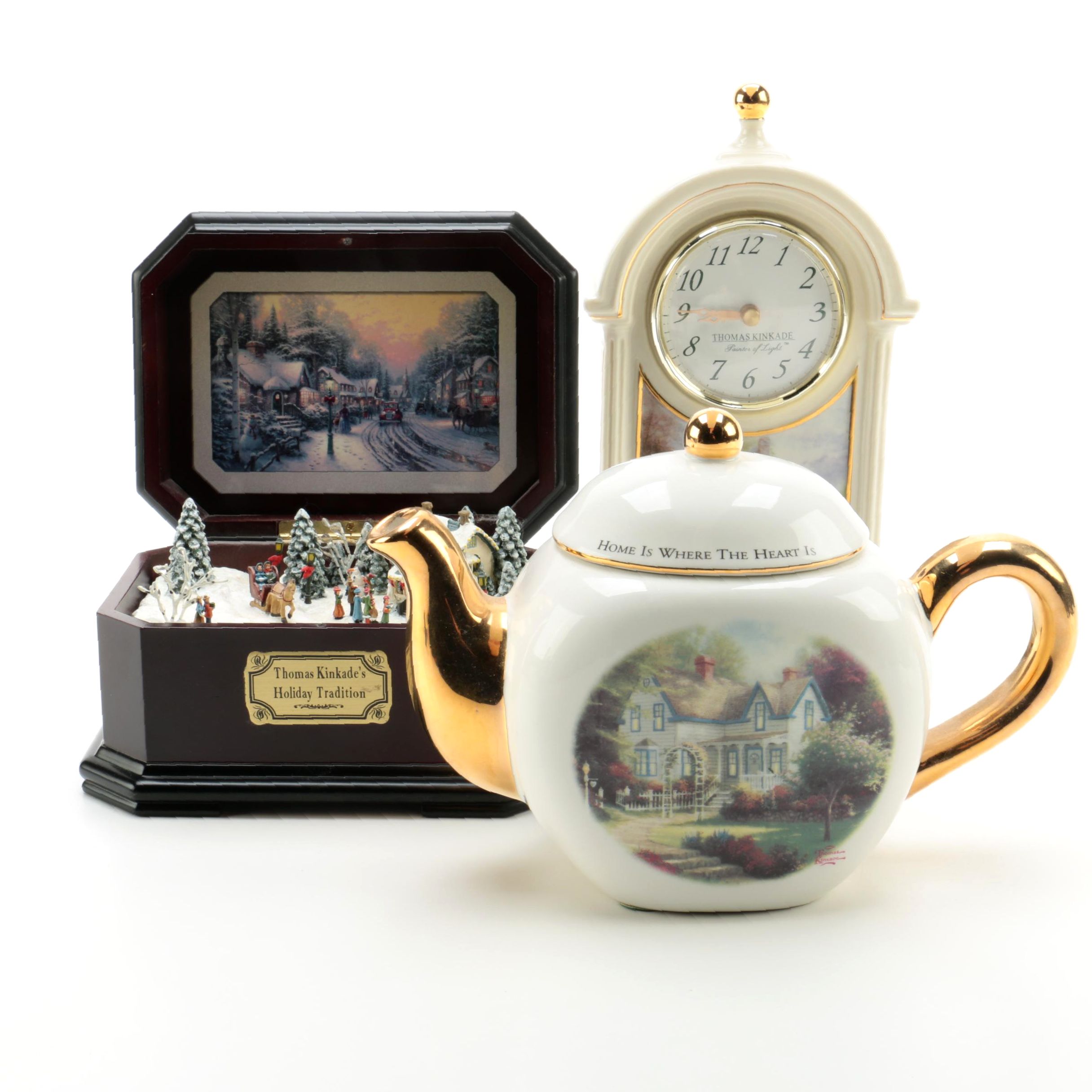Thomas Kinkade Music Box and Clock