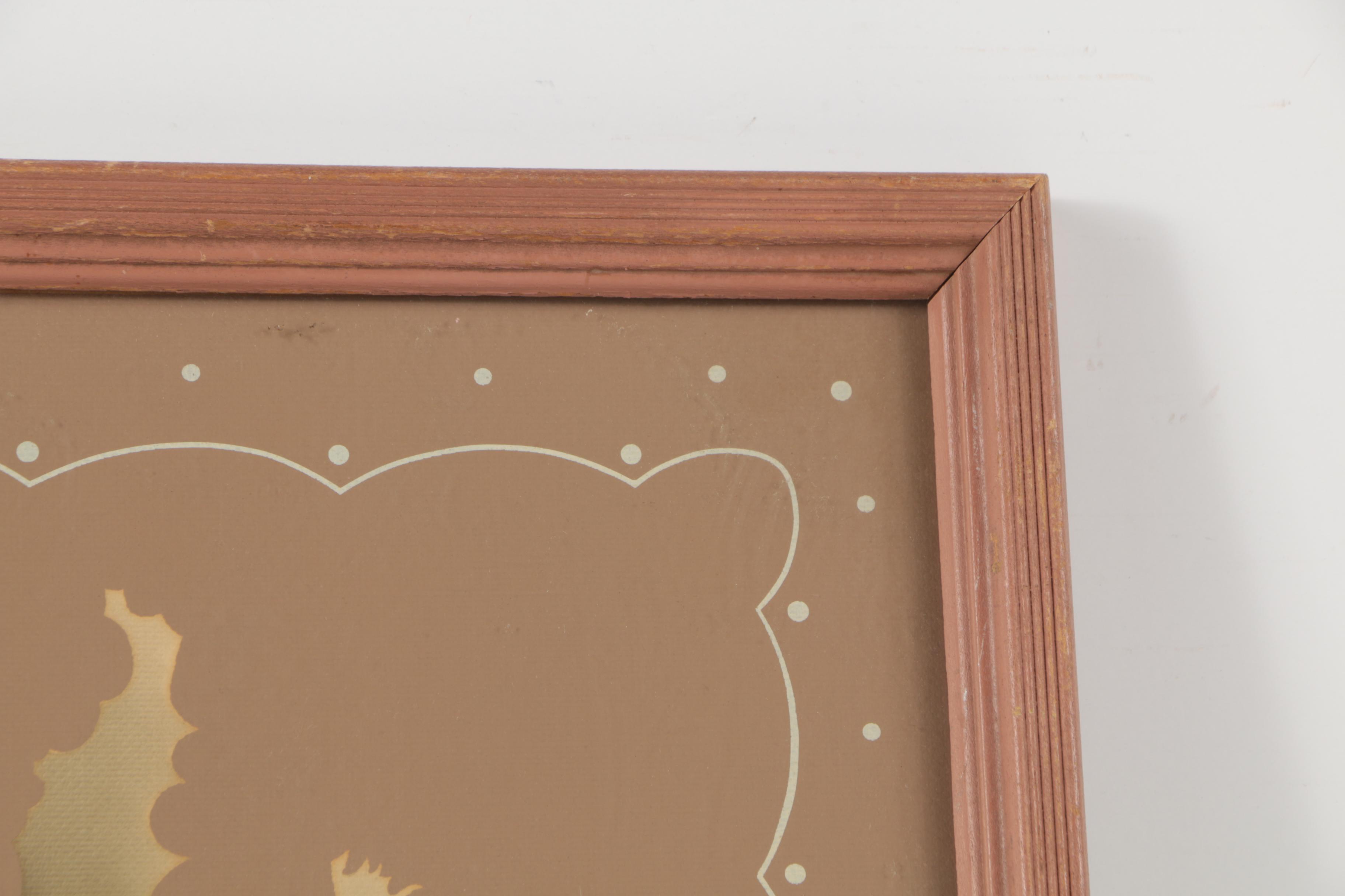 Mid Century Serigraph After Turner of Southern Belle