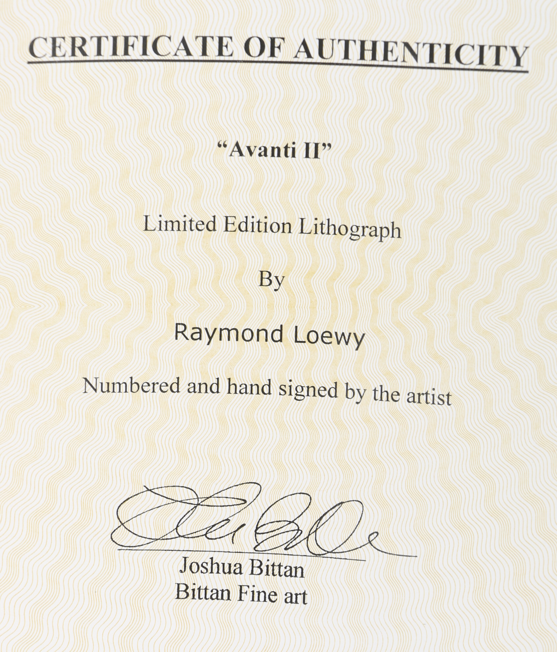 Raymond Loewy Lithograph "Avanti II"