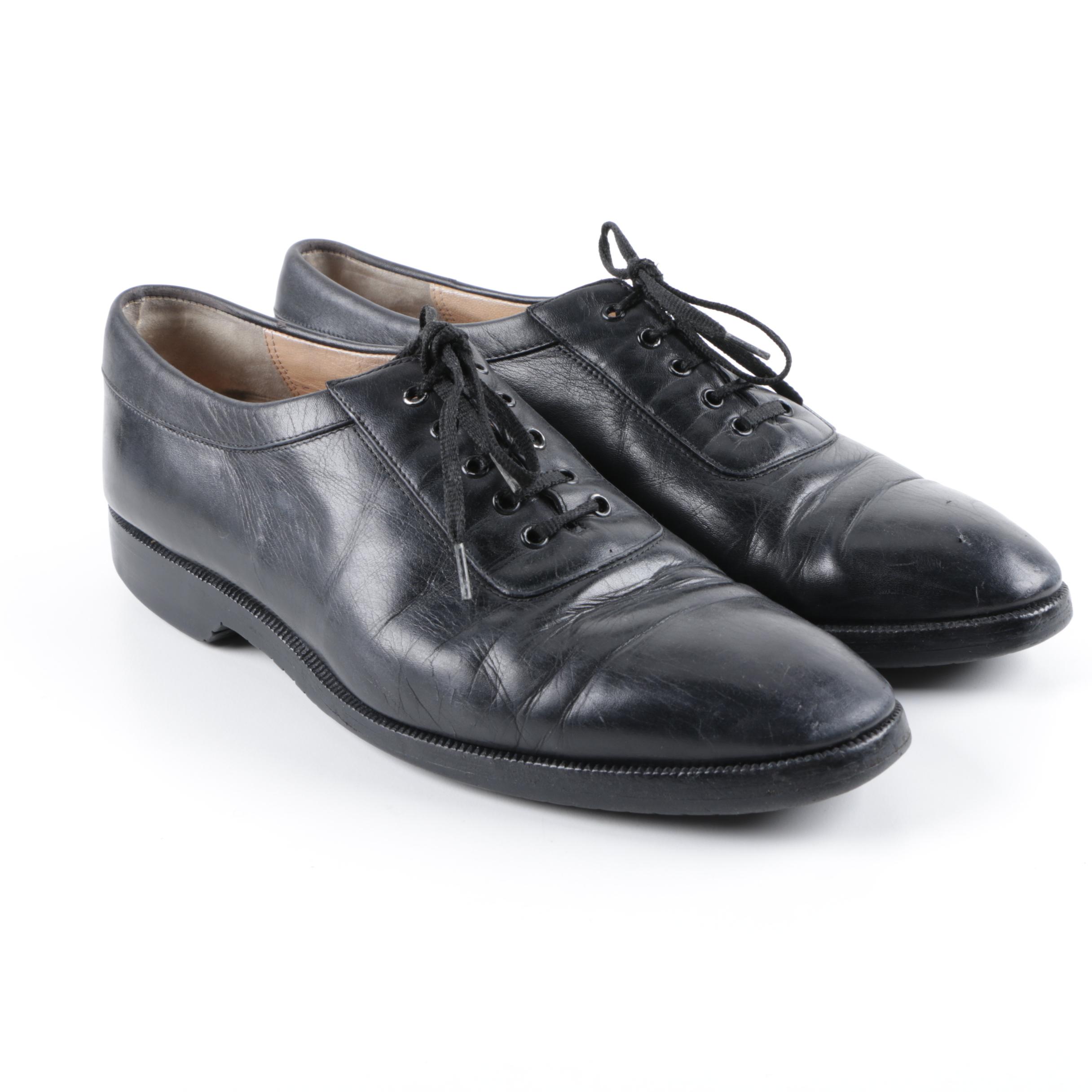 Men's Salvatore Ferragamo Black Leather Dress Shoes