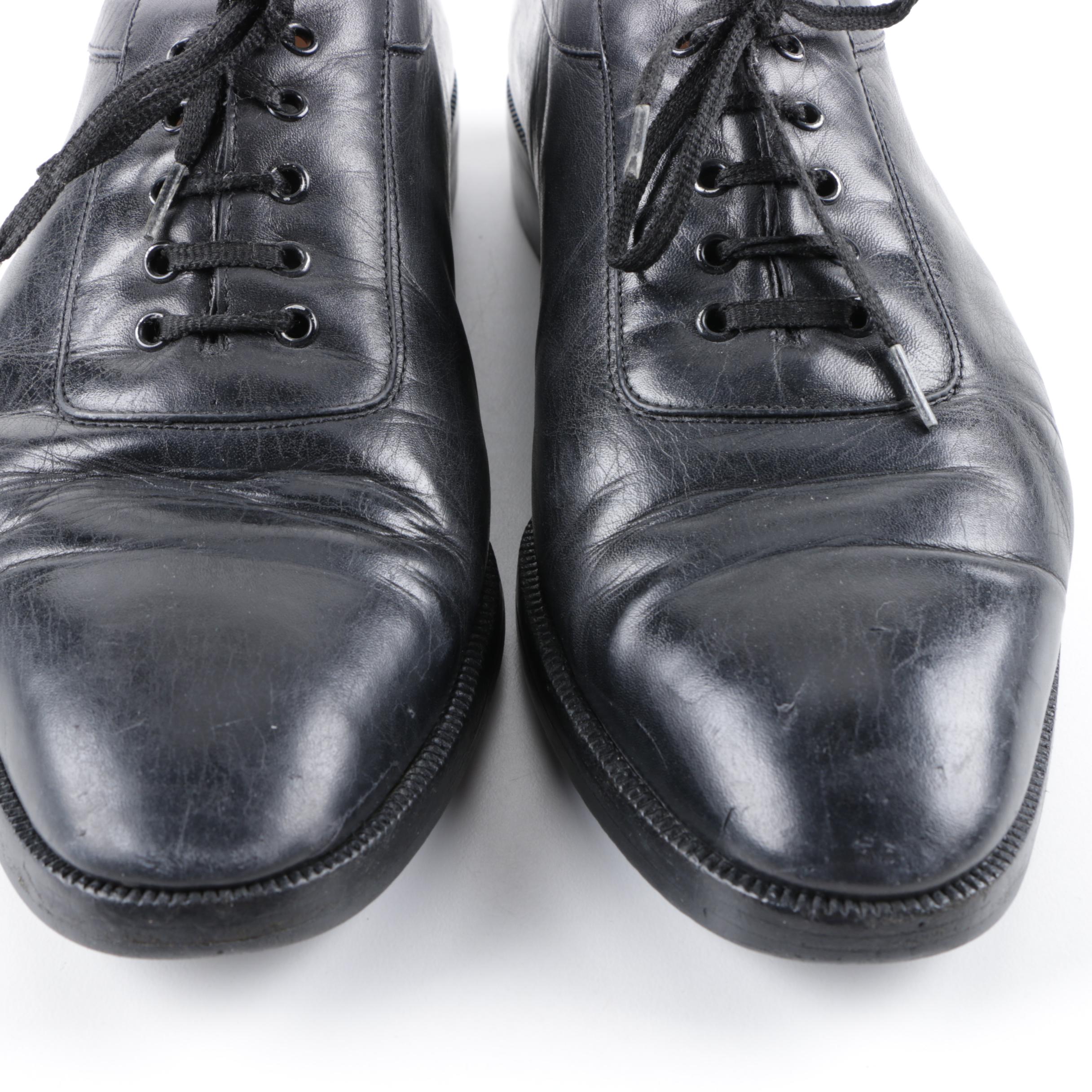 Men's Salvatore Ferragamo Black Leather Dress Shoes