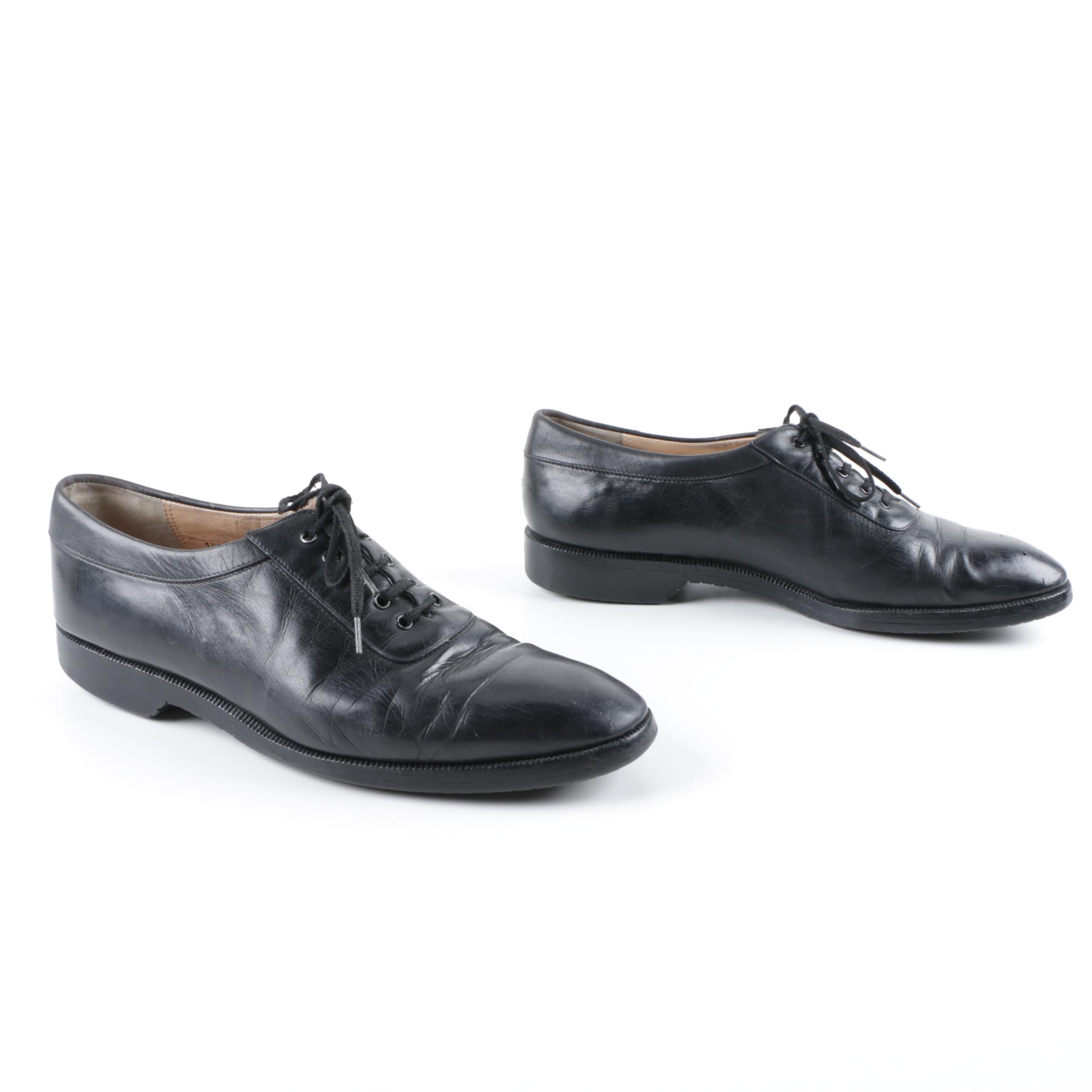 Men's Salvatore Ferragamo Black Leather Dress Shoes