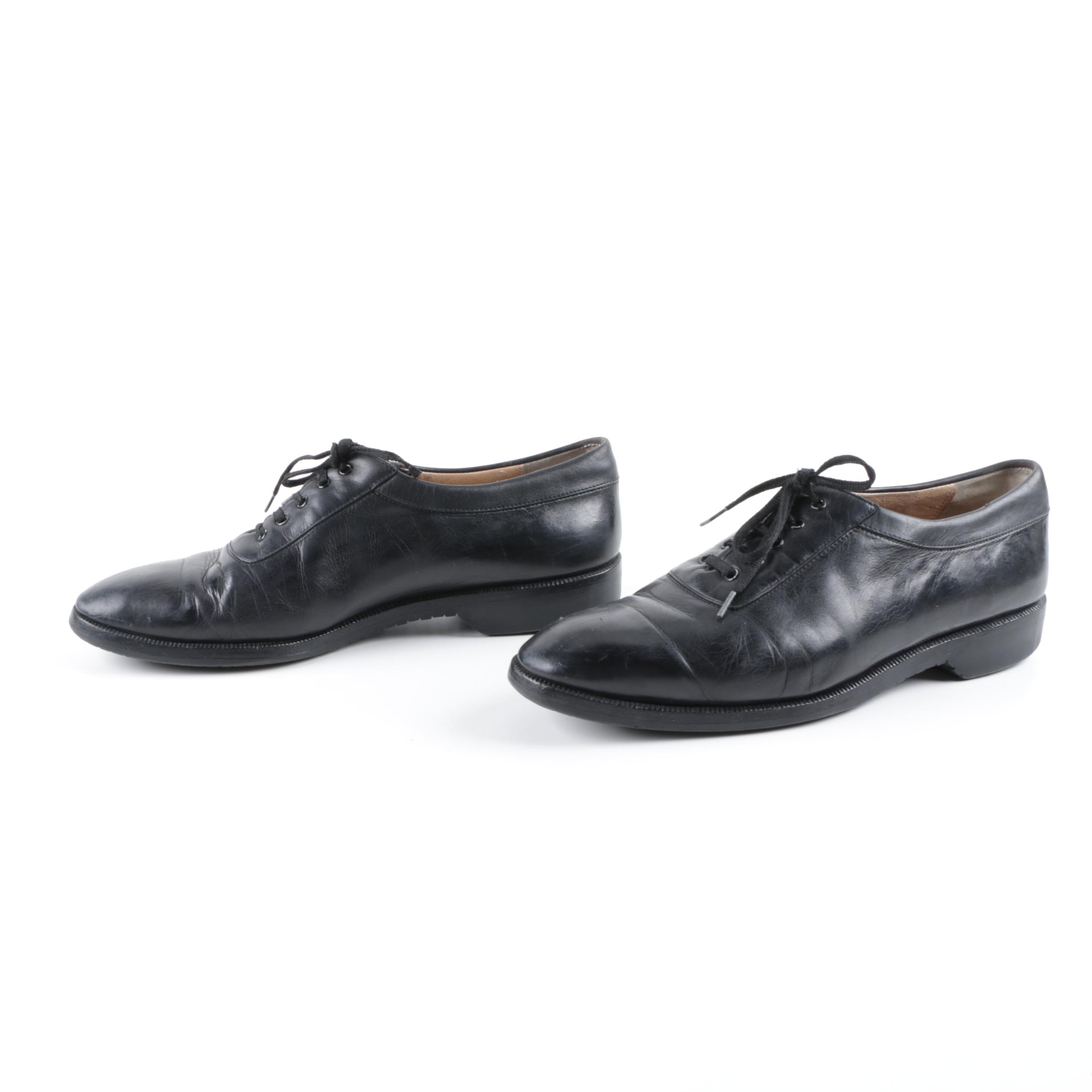 Men's Salvatore Ferragamo Black Leather Dress Shoes