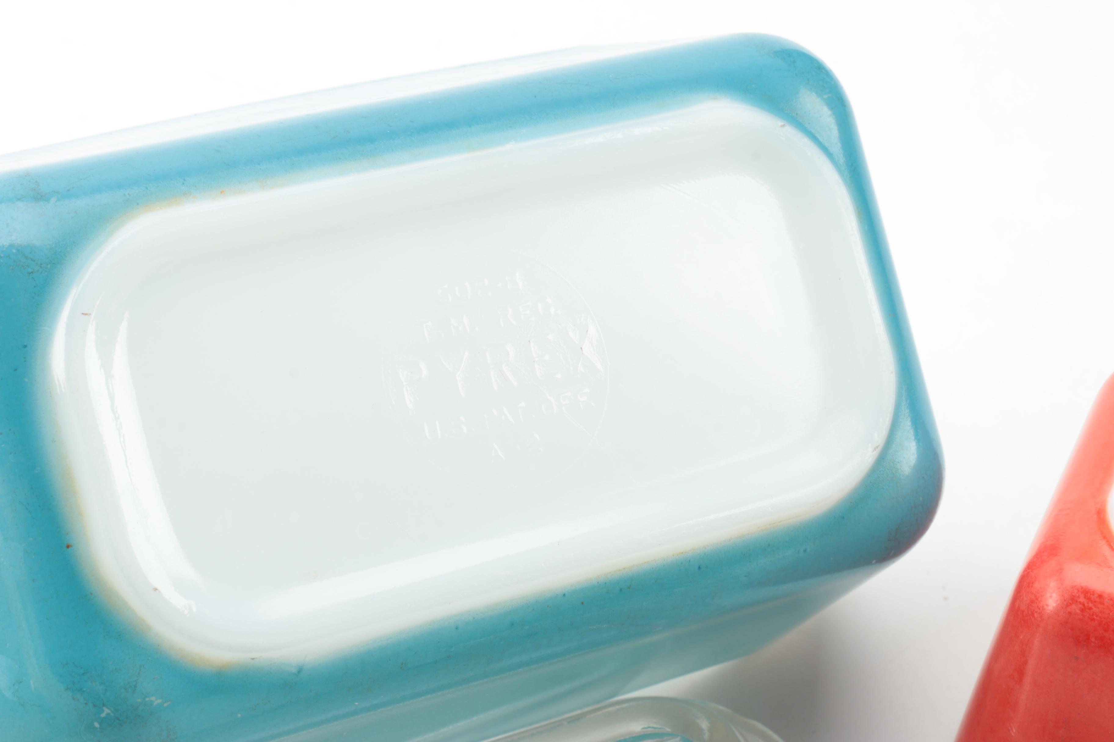 Pyrex "Primary Colors" Mixing Bowls and Refrigerator Jars