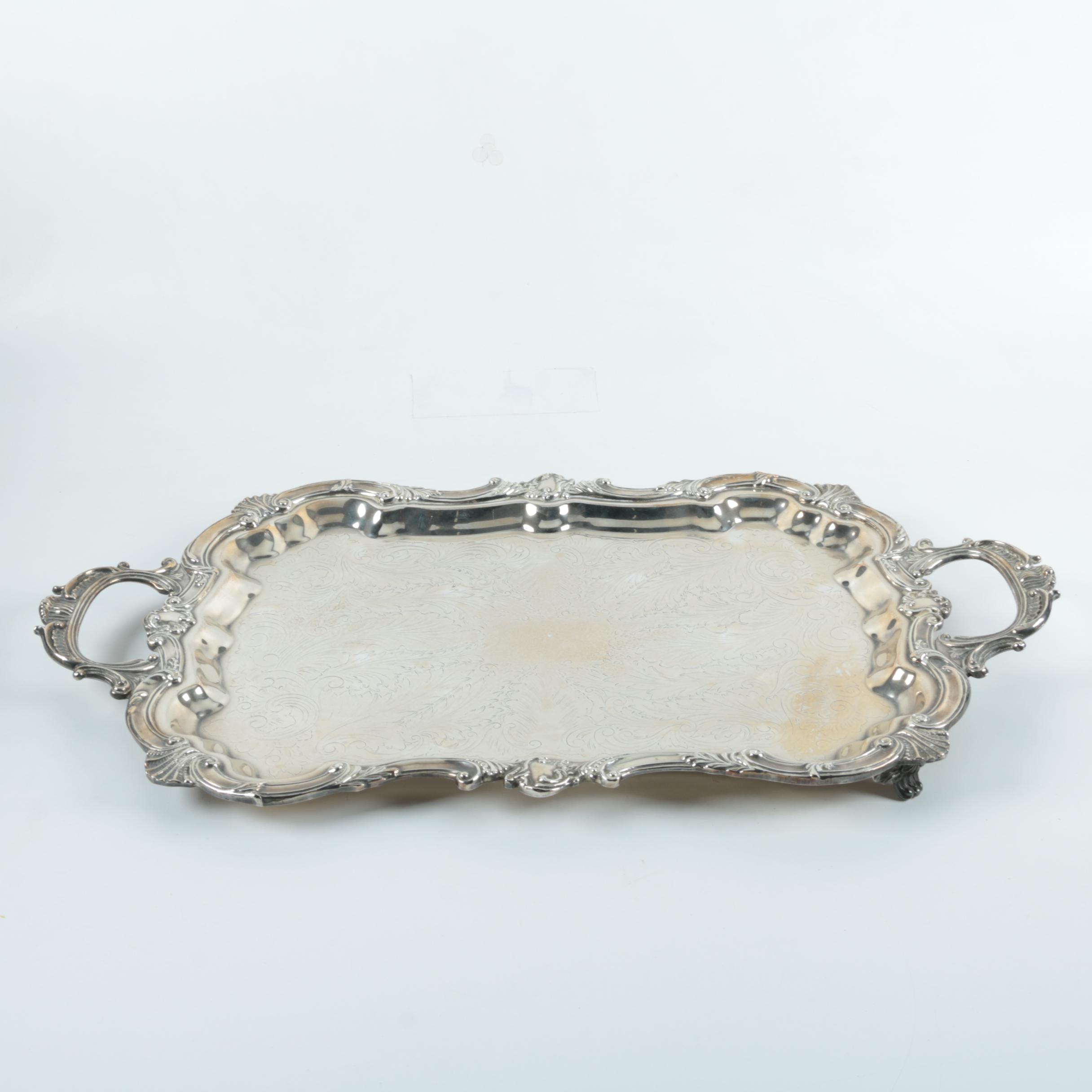 Birmingham Silver Co. Silver Plate Coffee and Tea Service with Tray