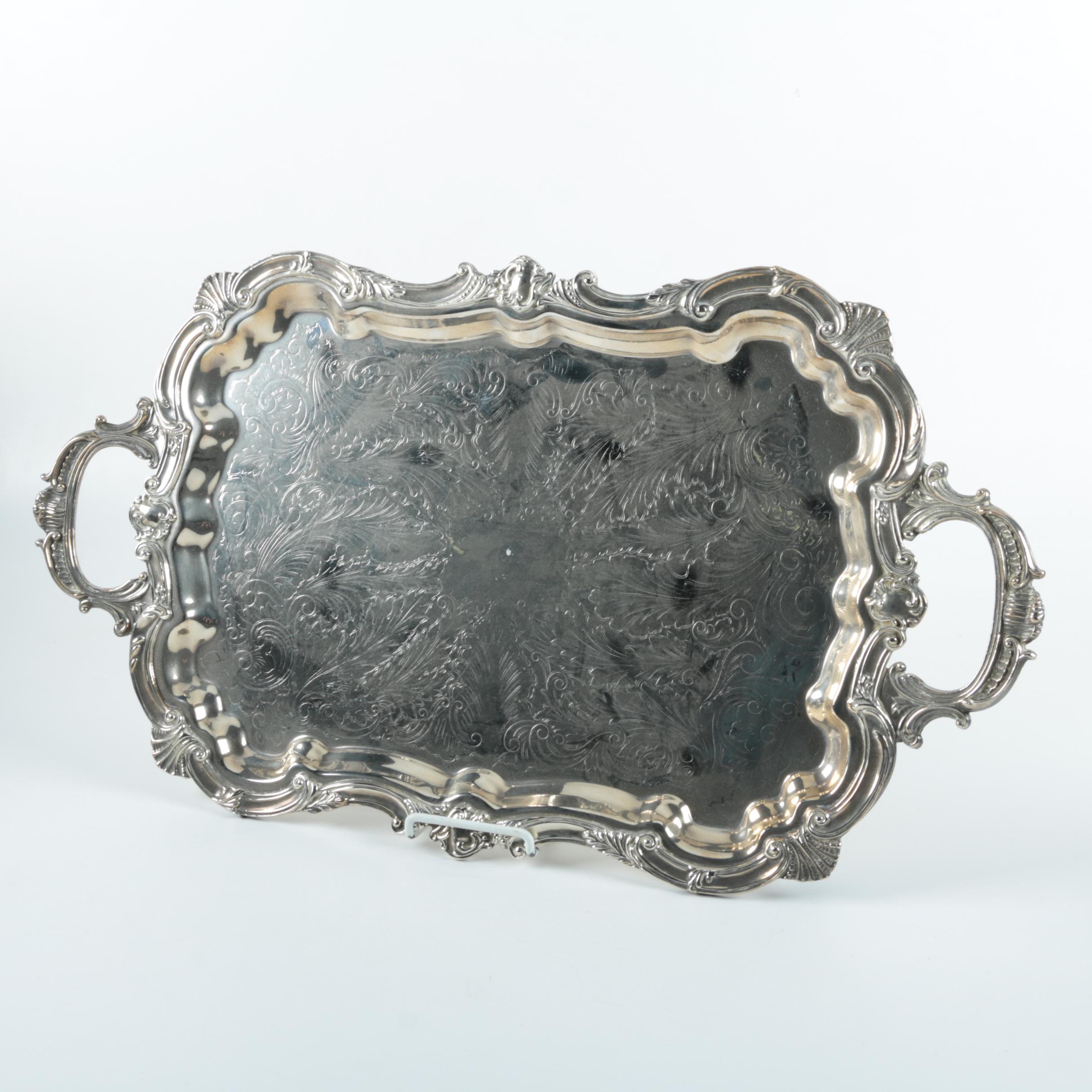 Birmingham Silver Co. Silver Plate Coffee and Tea Service with Tray