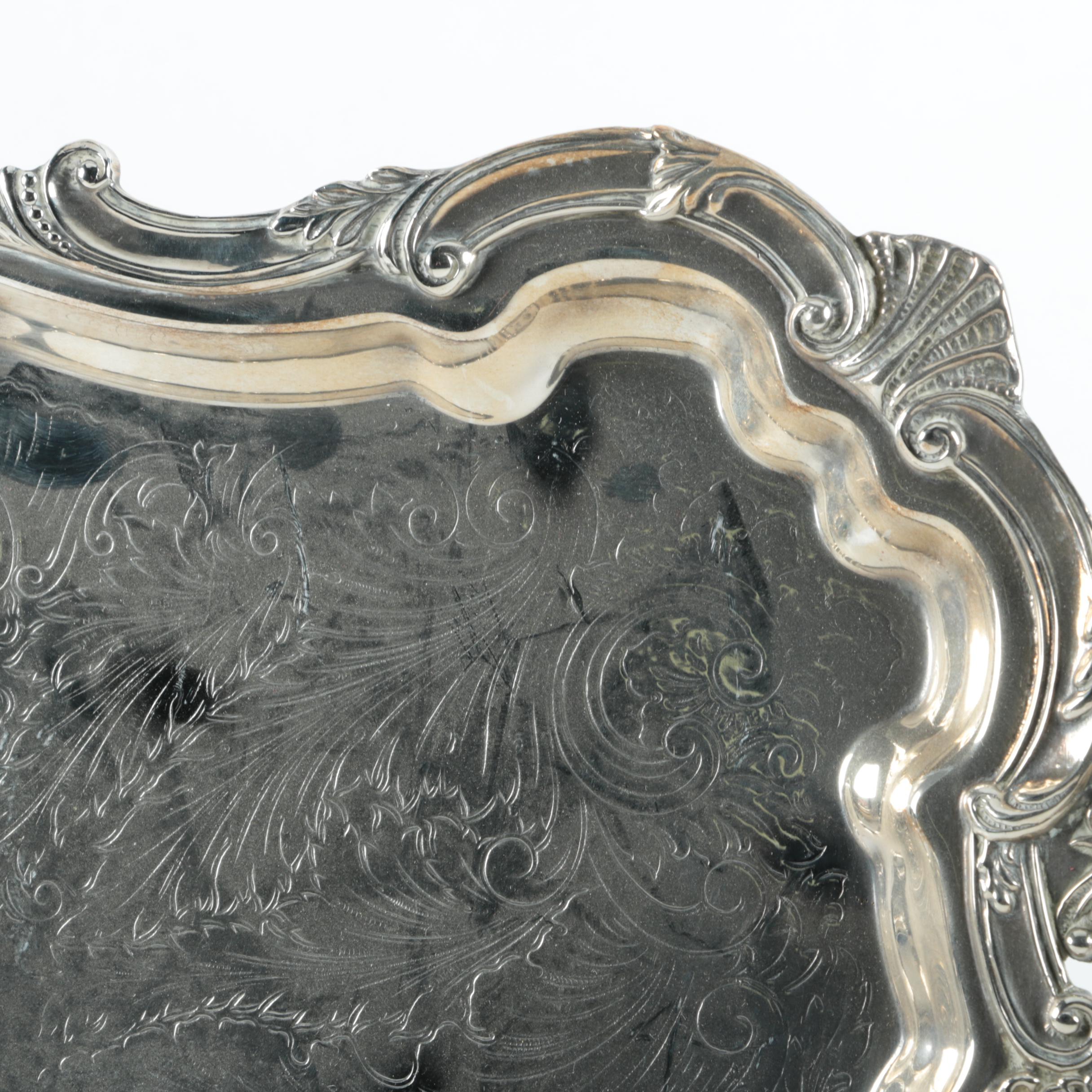 Birmingham Silver Co. Silver Plate Coffee and Tea Service with Tray