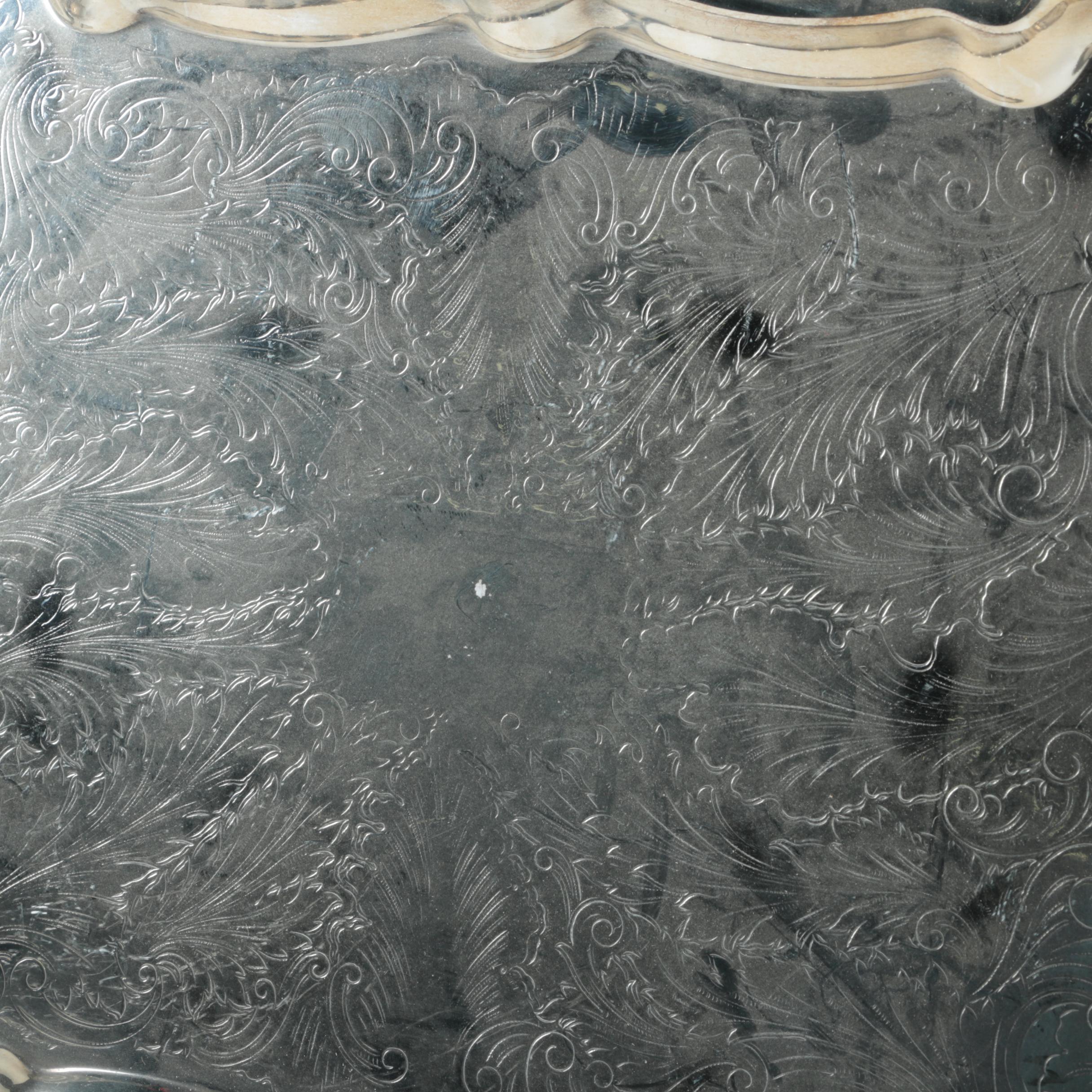 Birmingham Silver Co. Silver Plate Coffee and Tea Service with Tray