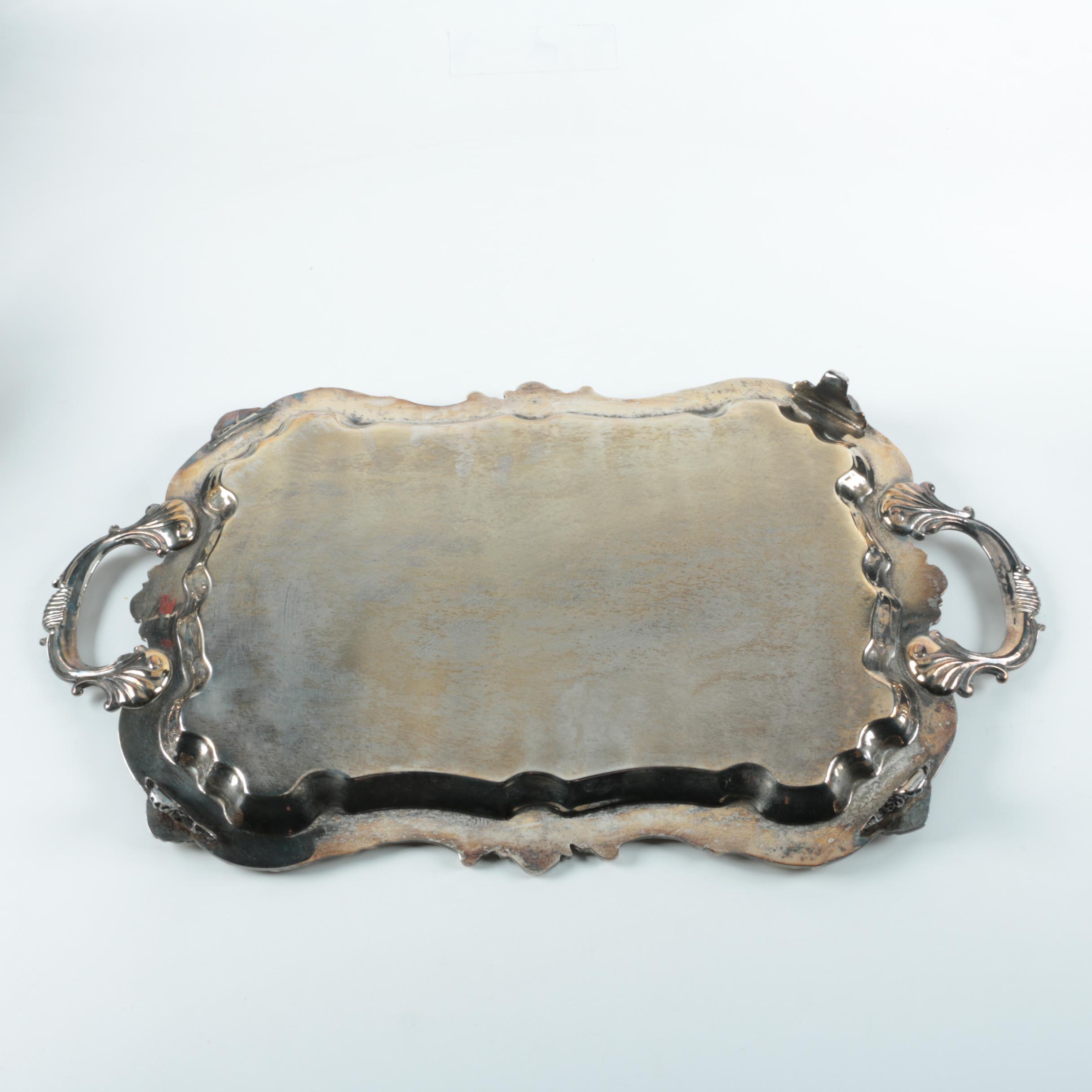 Birmingham Silver Co. Silver Plate Coffee and Tea Service with Tray