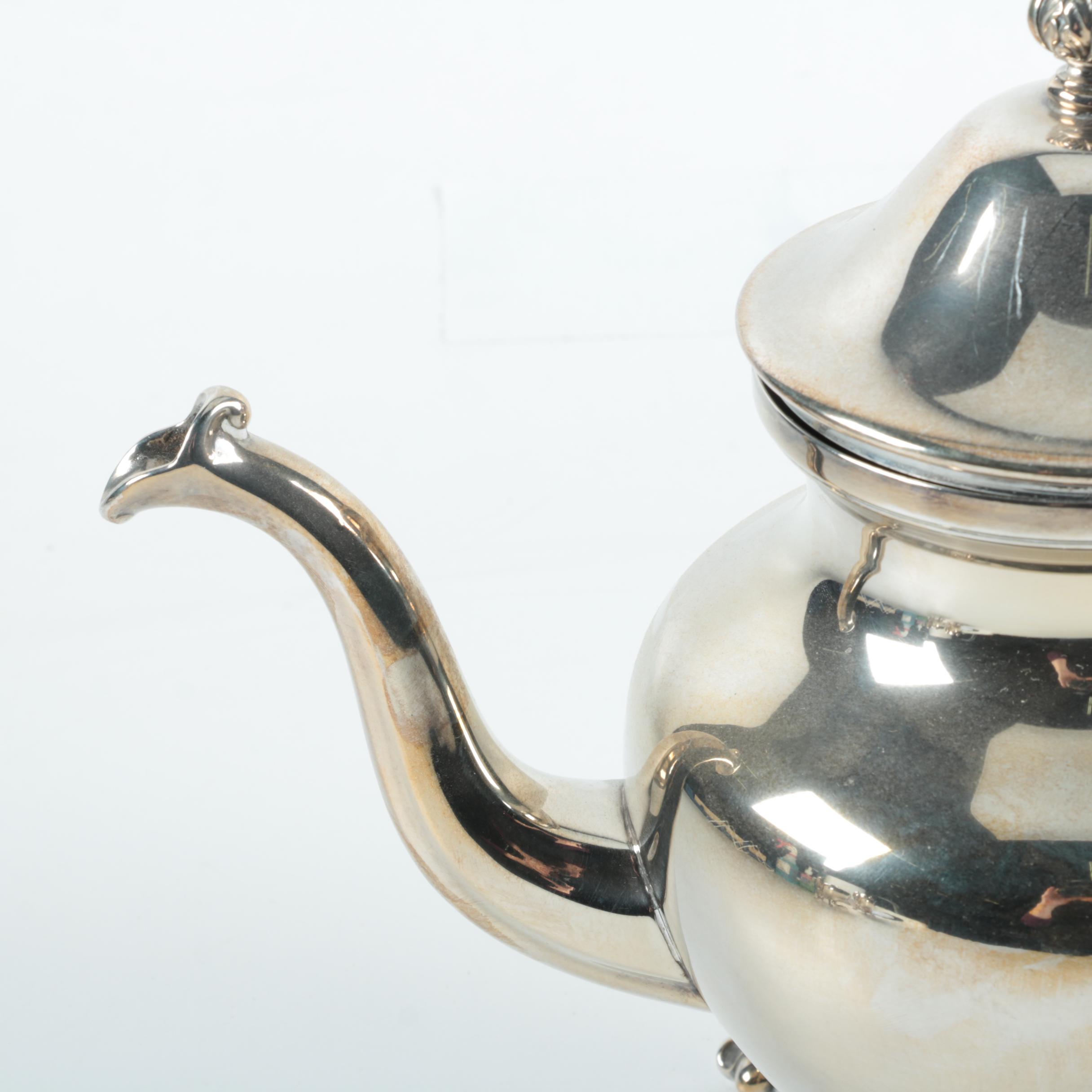 Birmingham Silver Co. Silver Plate Coffee and Tea Service with Tray