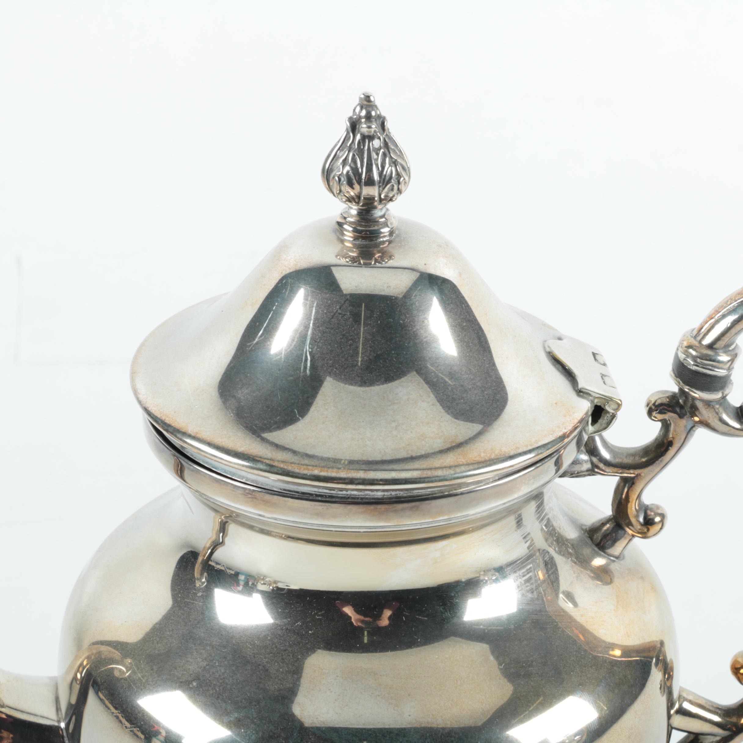 Birmingham Silver Co. Silver Plate Coffee and Tea Service with Tray